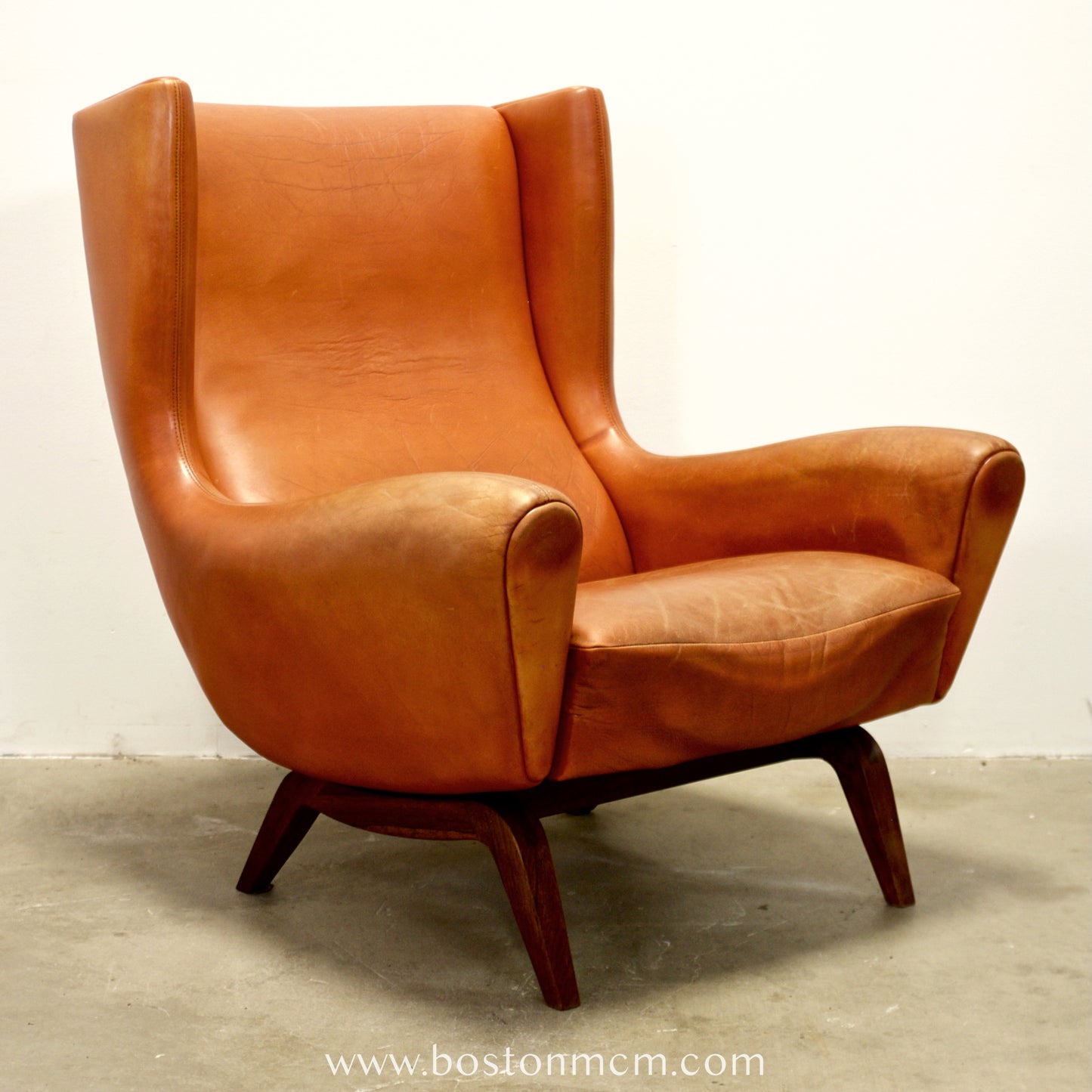 Søren Willadsen Leather & Rosewood Model No.110 Armchair Designed by Illum Wikkelsø - #A2149