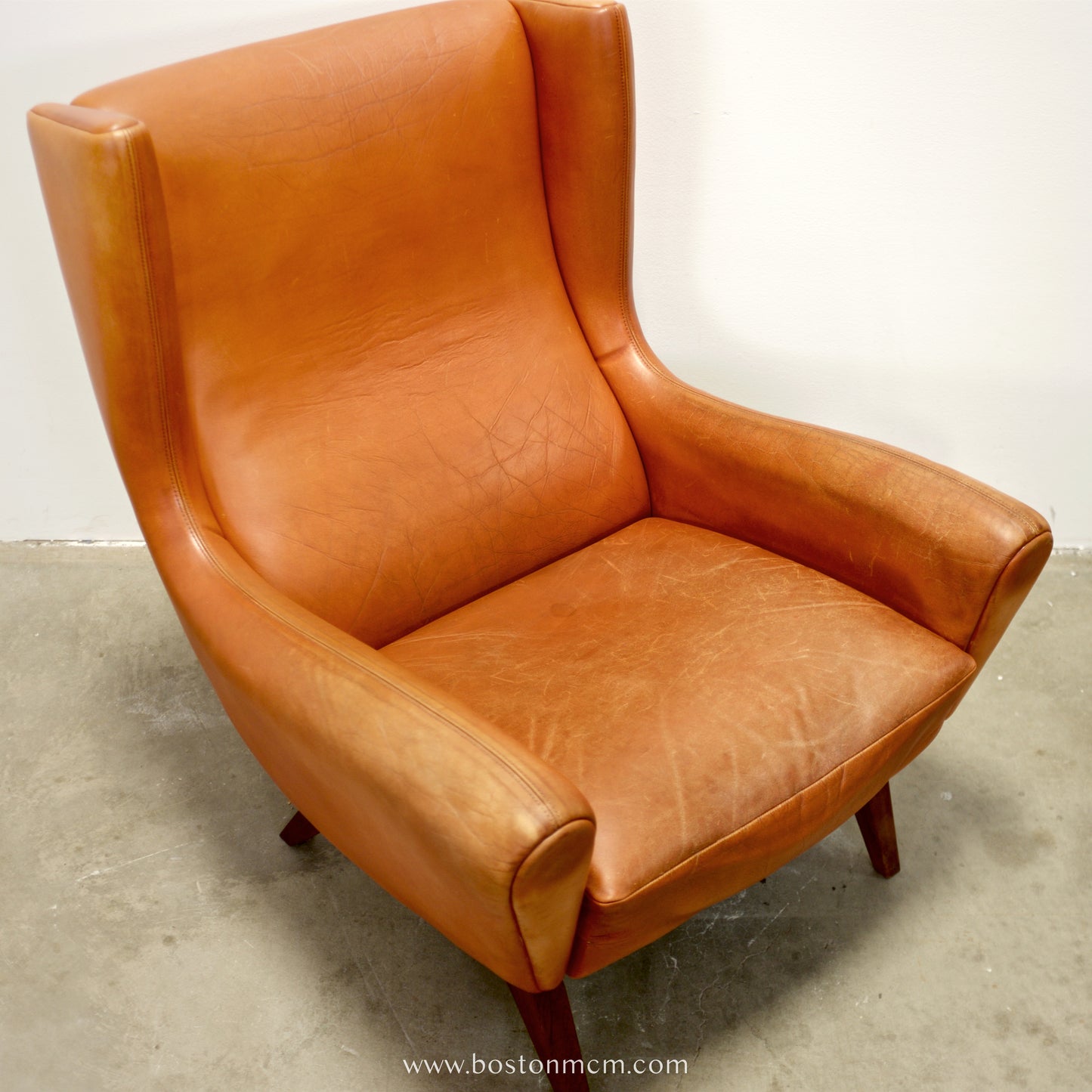 Søren Willadsen Leather & Rosewood Model No.110 Armchair Designed by Illum Wikkelsø - #A2149
