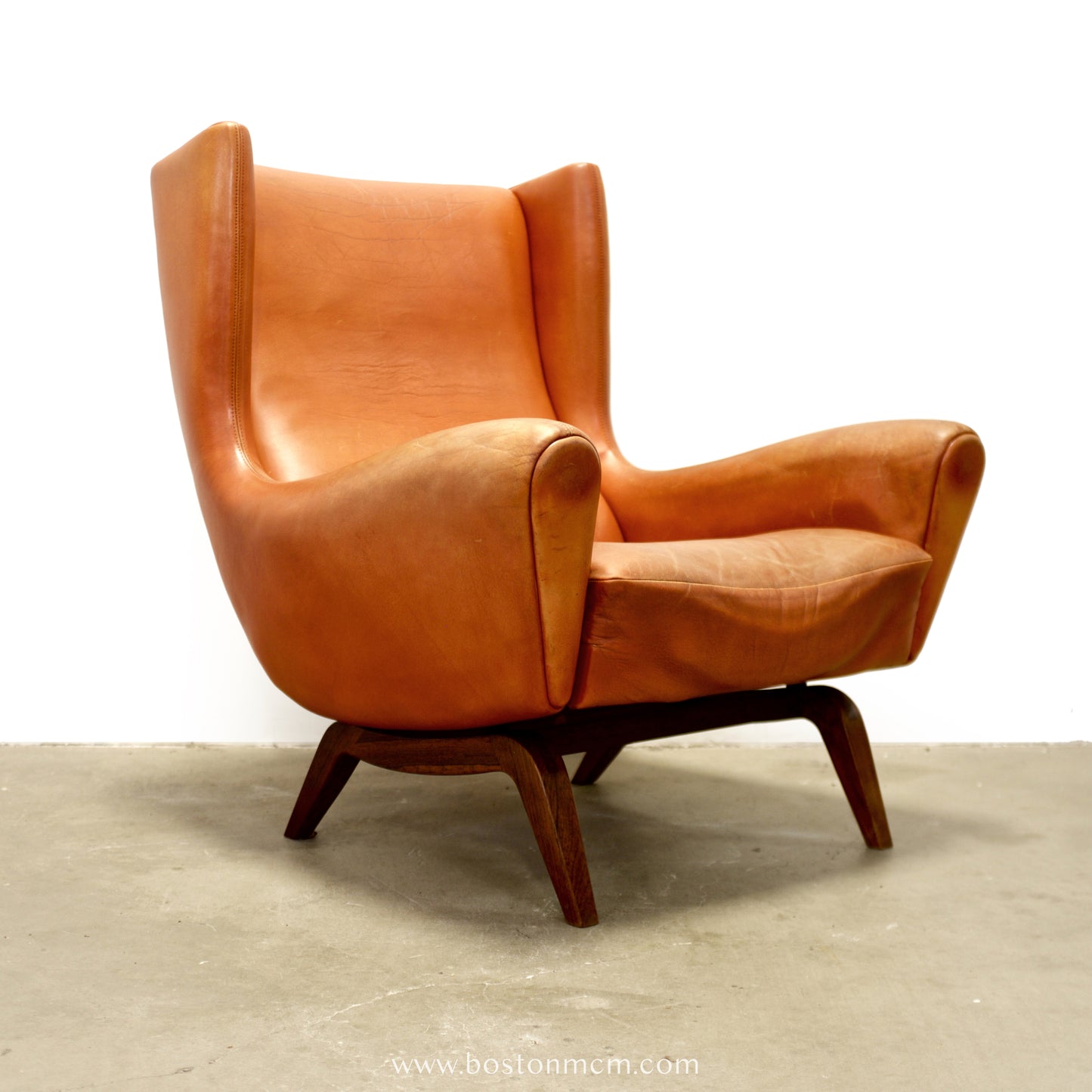 Søren Willadsen Leather & Rosewood Model No.110 Armchair Designed by Illum Wikkelsø - #A2149