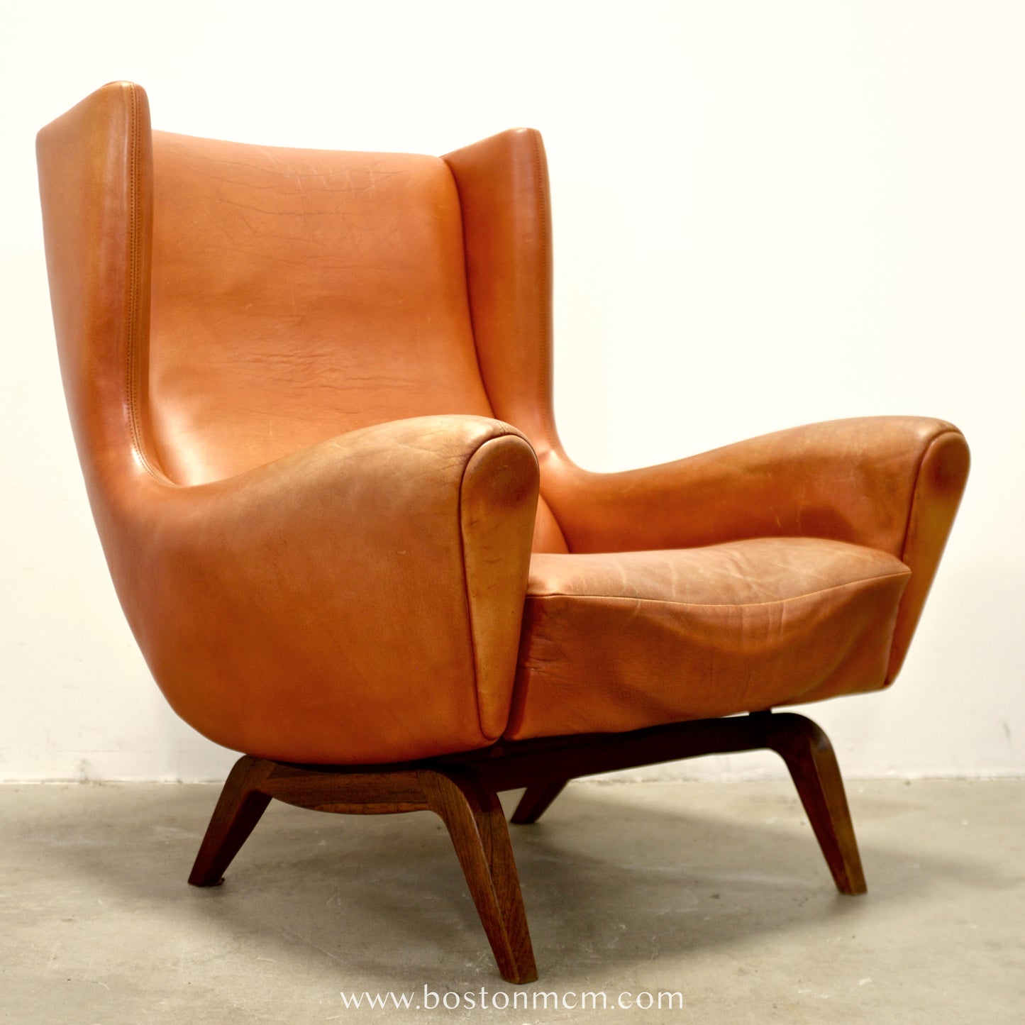 Søren Willadsen Leather & Rosewood Model No.110 Armchair Designed by Illum Wikkelsø - #A2149
