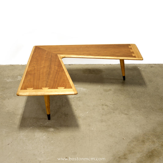 Lane “Acclaim” Walnut & Ash Boomerang Coffee Table - #A2264