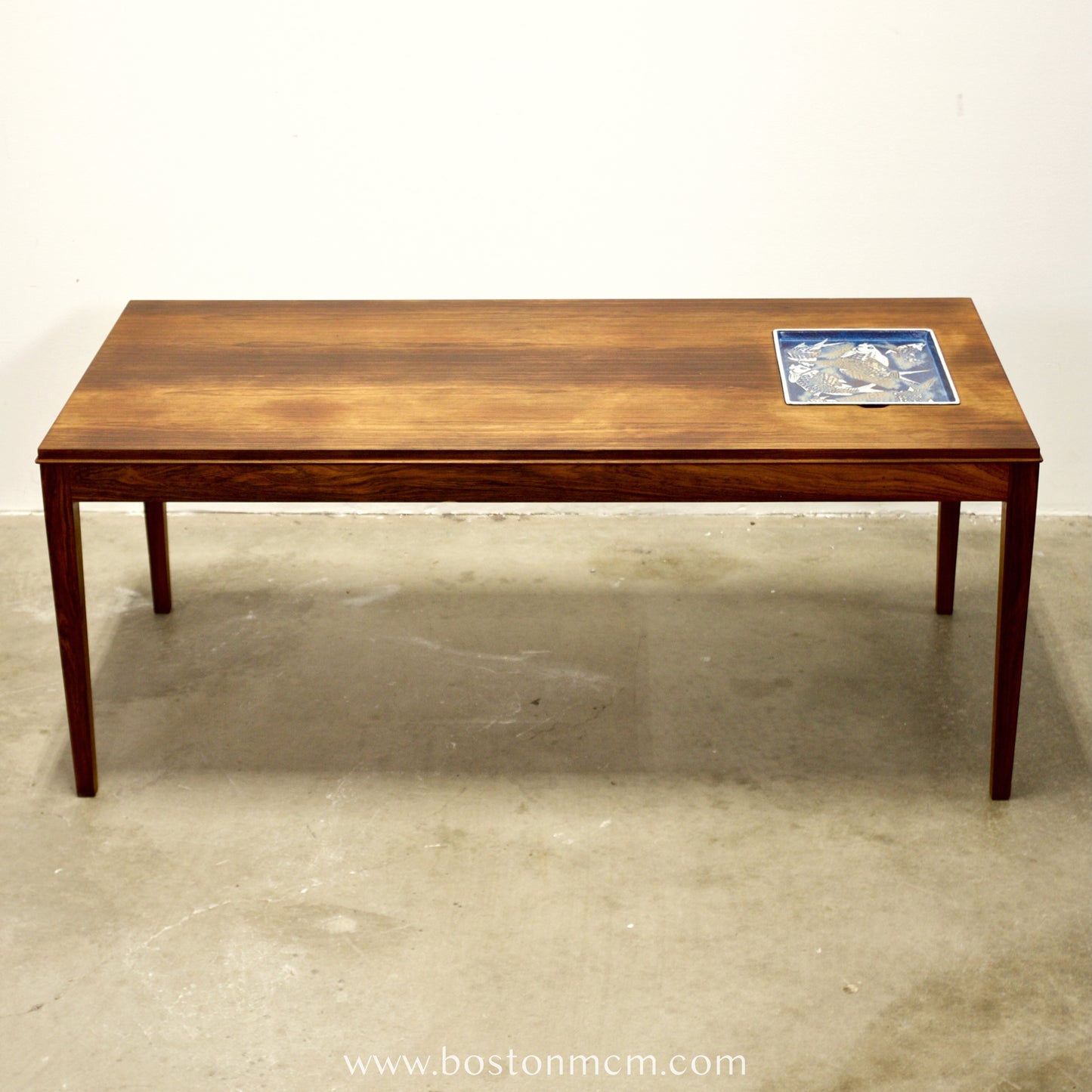 Royal Copenhagen Danish Rosewood Coffee Table w/ Faience Inlay Designed by Nils Thorsson - #A2173