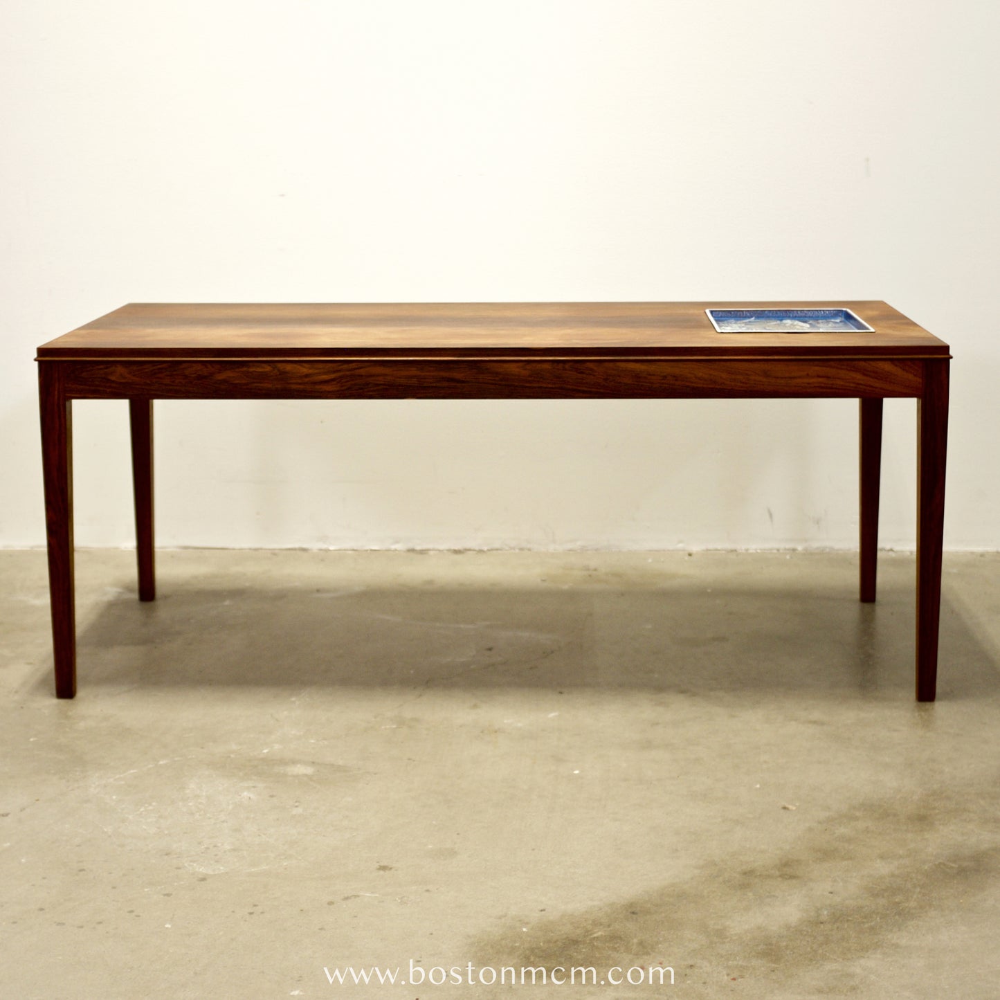 Royal Copenhagen Danish Rosewood Coffee Table w/ Faience Inlay Designed by Nils Thorsson - #A2173