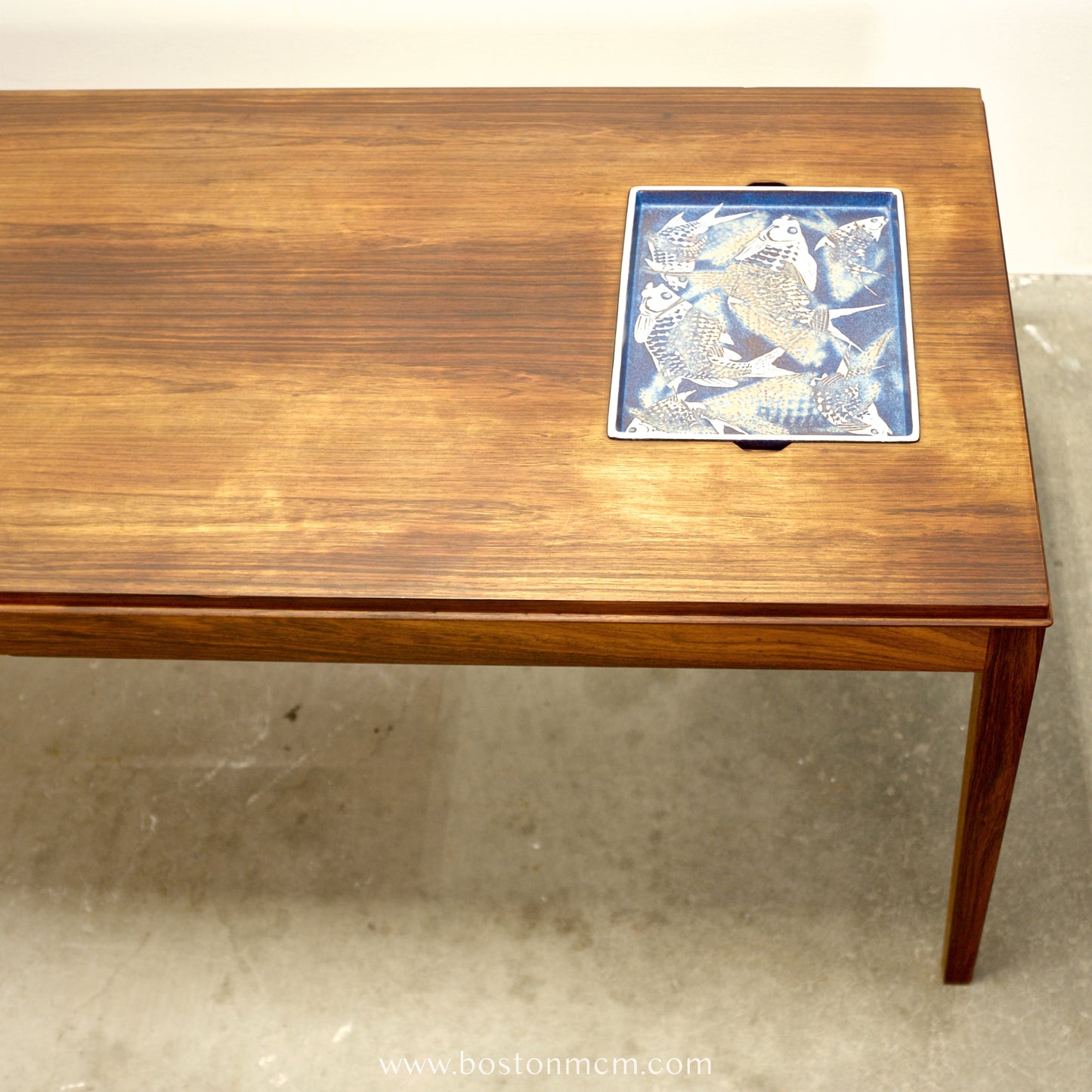 Royal Copenhagen Danish Rosewood Coffee Table w/ Faience Inlay Designed by Nils Thorsson - #A2173