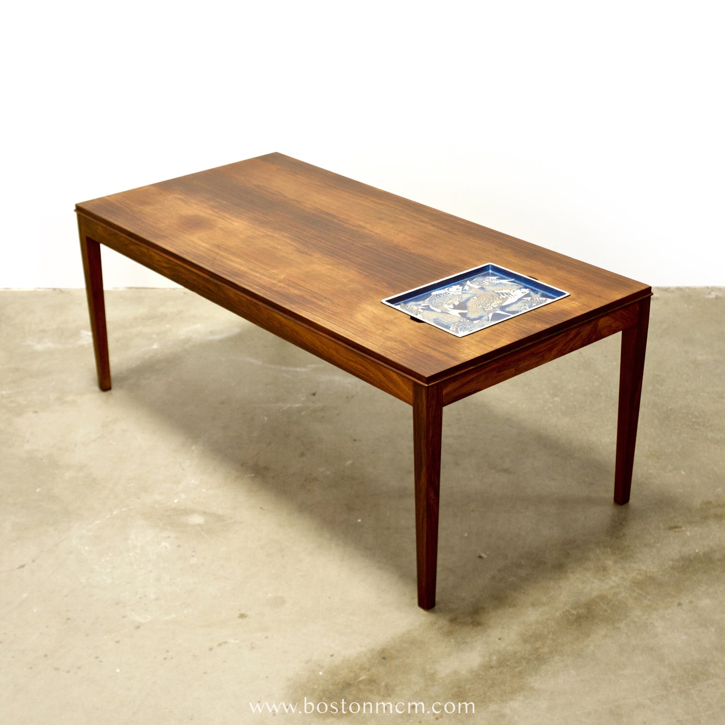 Royal Copenhagen Danish Rosewood Coffee Table w/ Faience Inlay Designed by Nils Thorsson - #A2173