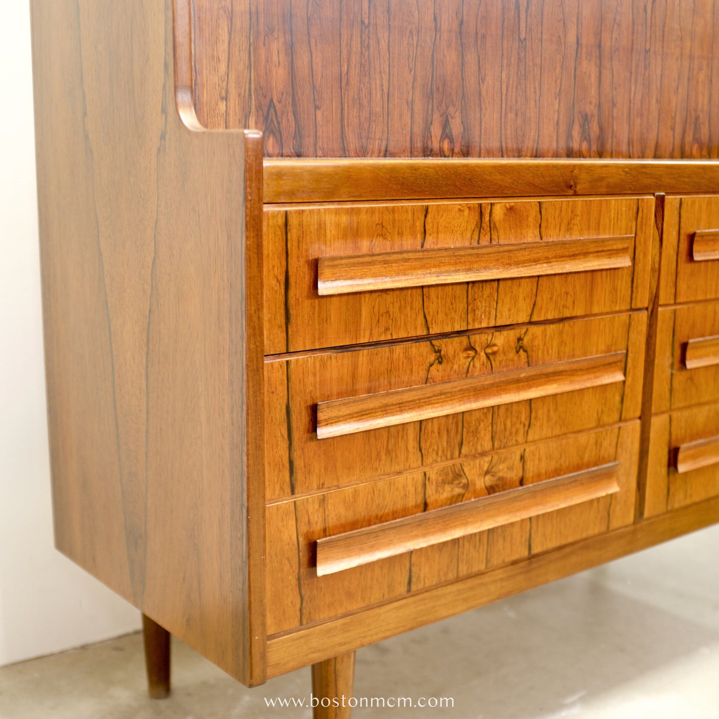 Klim Møbelfabrik Rosewood Secretary Desk with Hidden Shelf Designed by Erling Torvits -