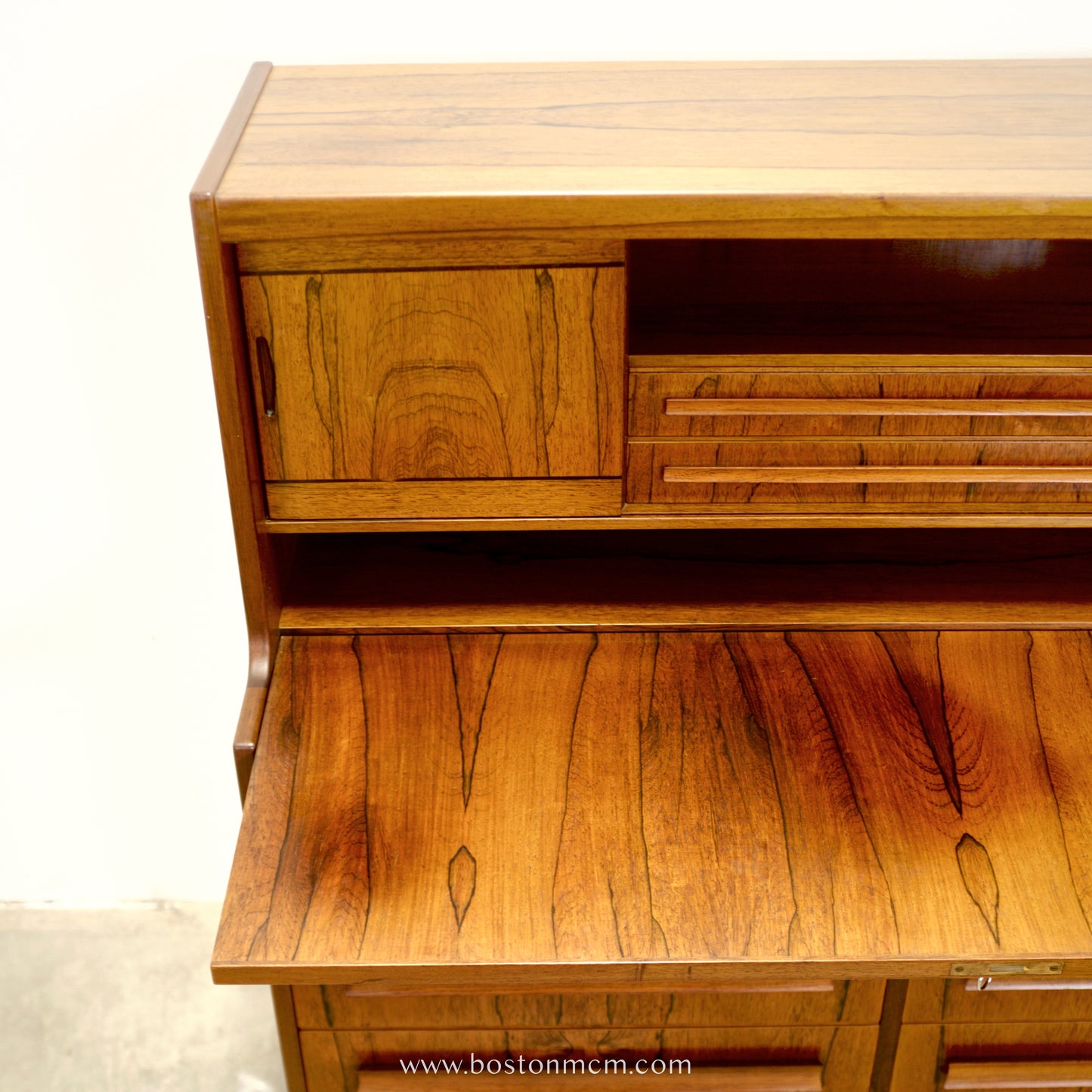Klim Møbelfabrik Rosewood Secretary Desk with Hidden Shelf Designed by Erling Torvits -