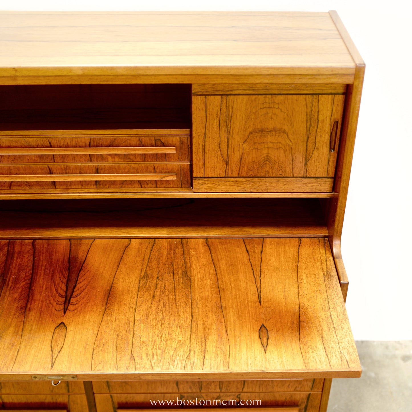 Klim Møbelfabrik Rosewood Secretary Desk with Hidden Shelf Designed by Erling Torvits -