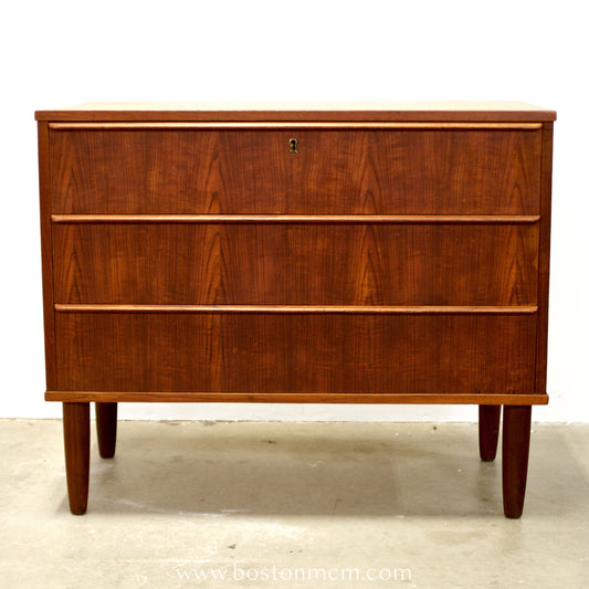 Danish Teak 3 Drawer Chest / Dresser - #A2174