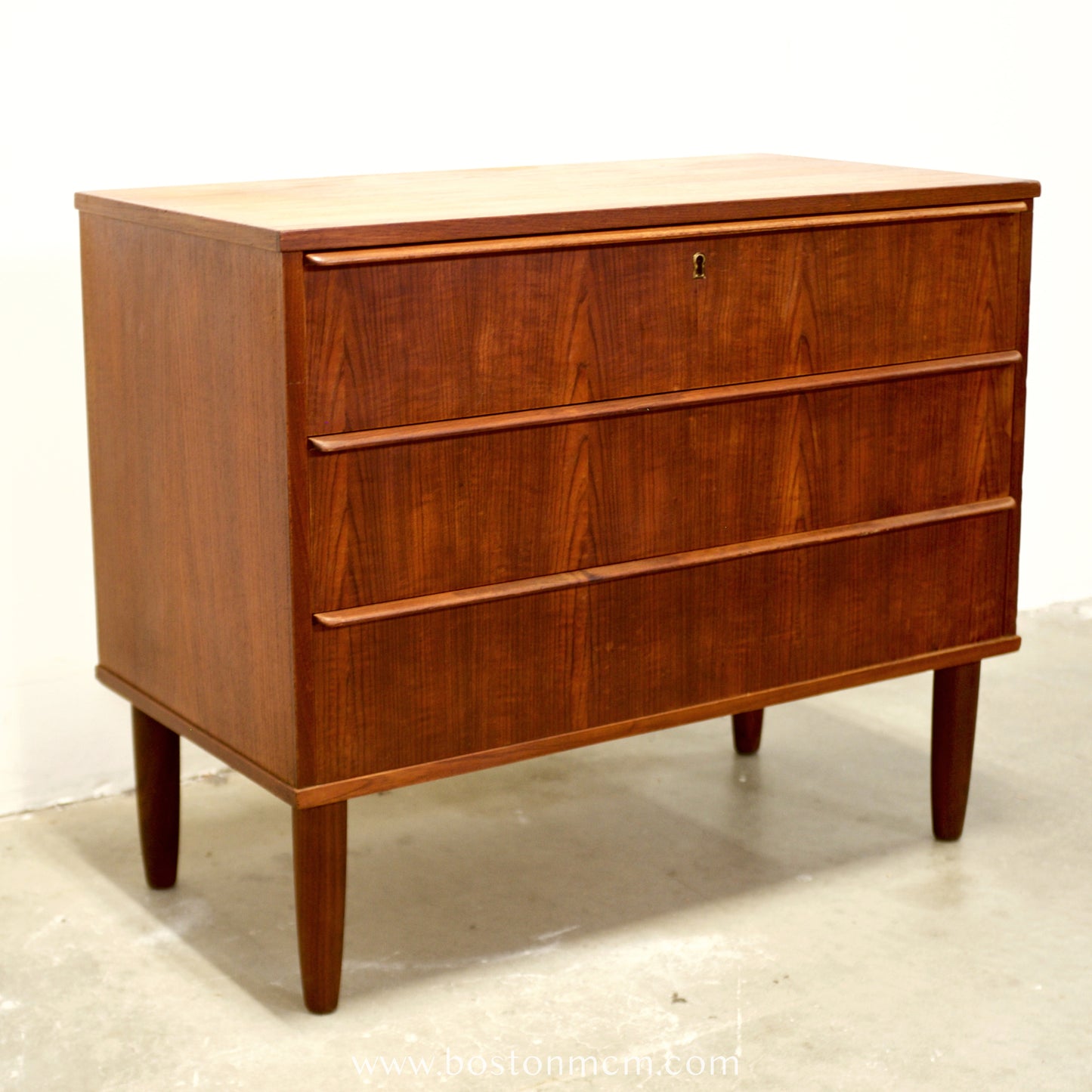 Danish Teak 3 Drawer Chest / Dresser - #A2174
