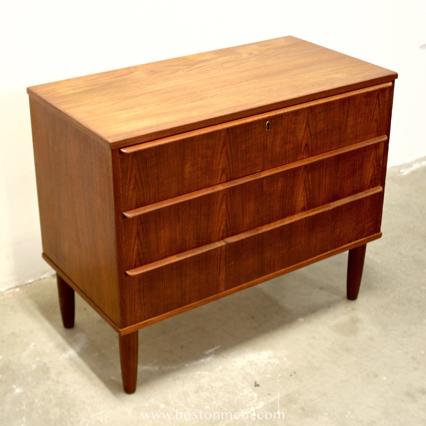 Danish Teak 3 Drawer Chest / Dresser - #A2174