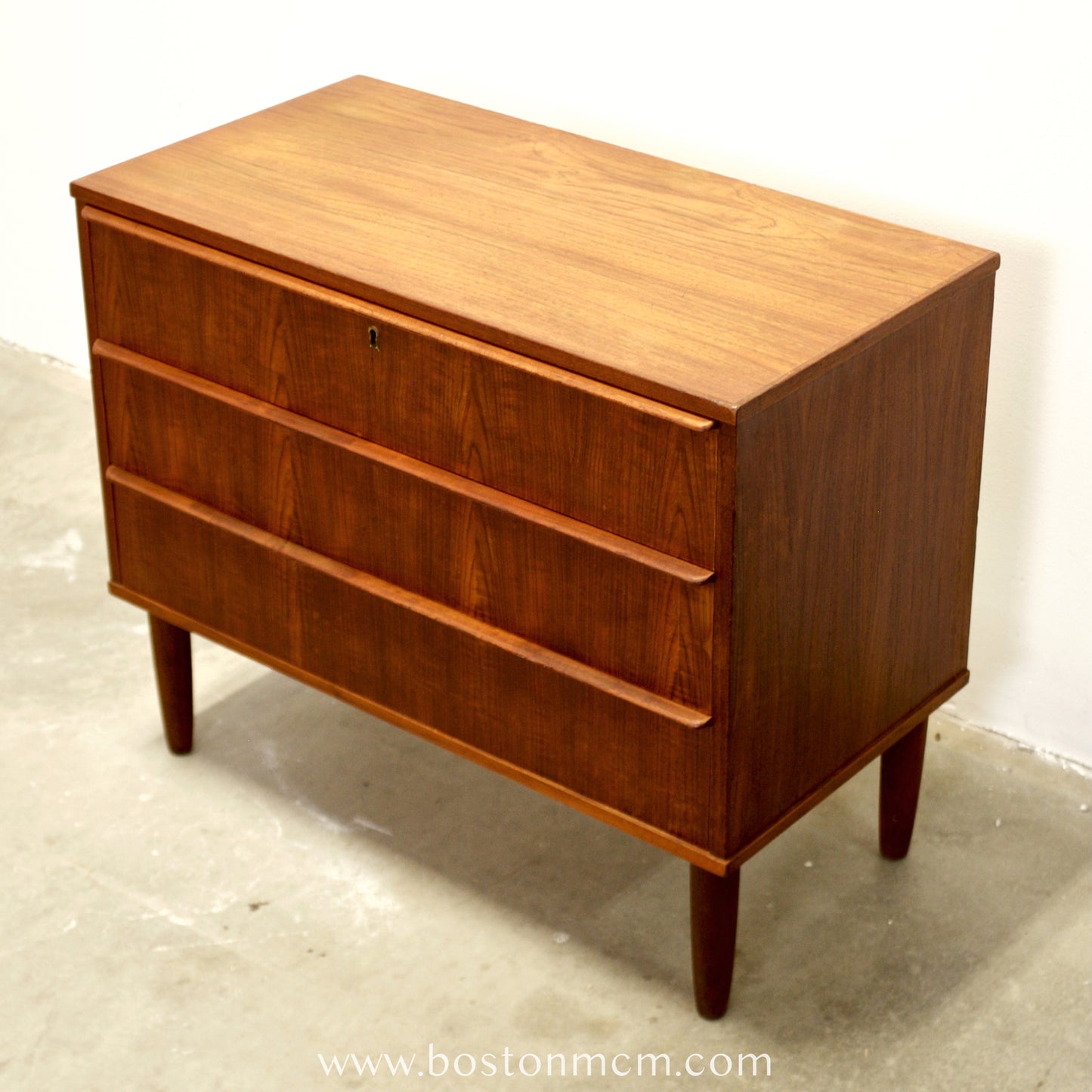 Danish Teak 3 Drawer Chest / Dresser - #A2174