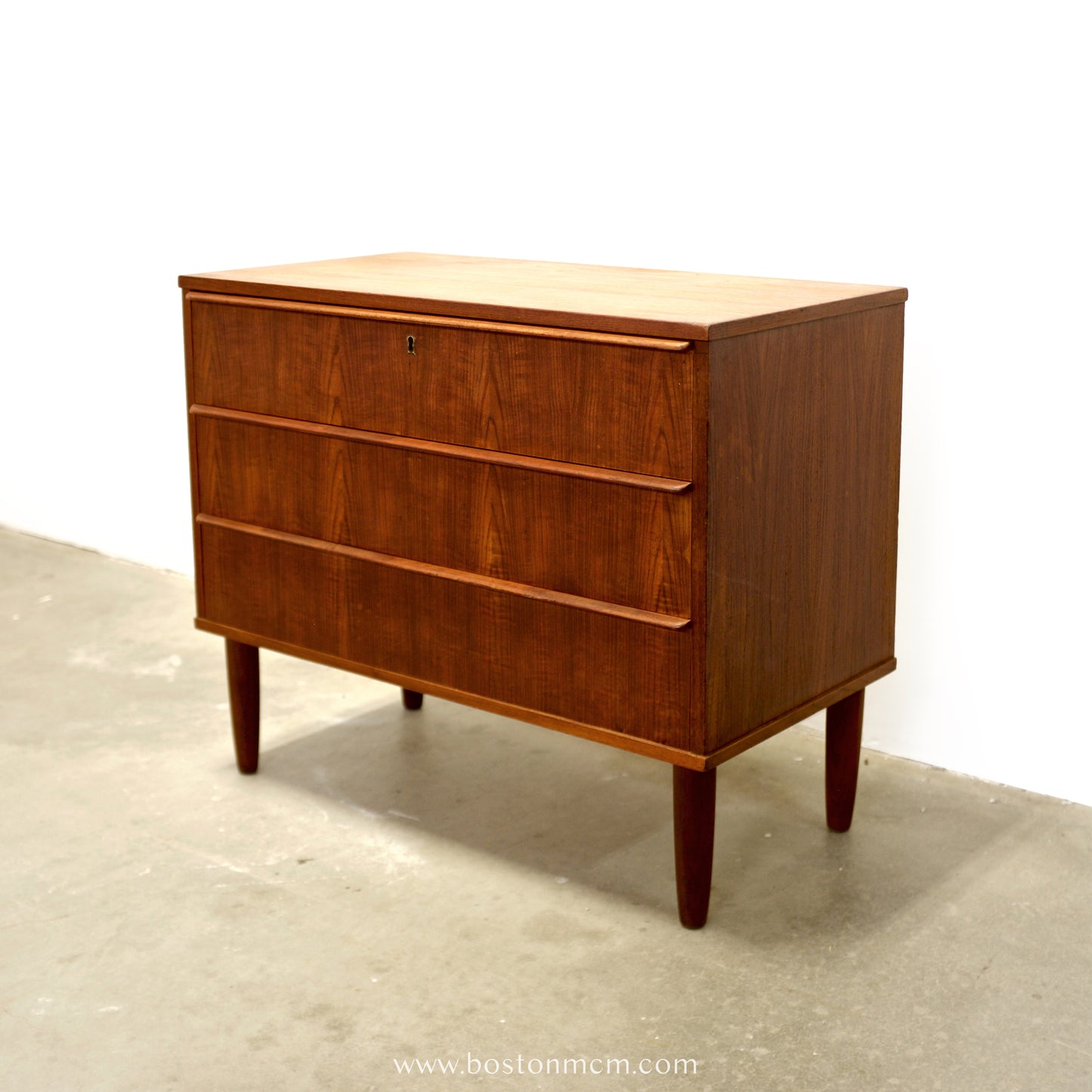 Danish Teak 3 Drawer Chest / Dresser - #A2174