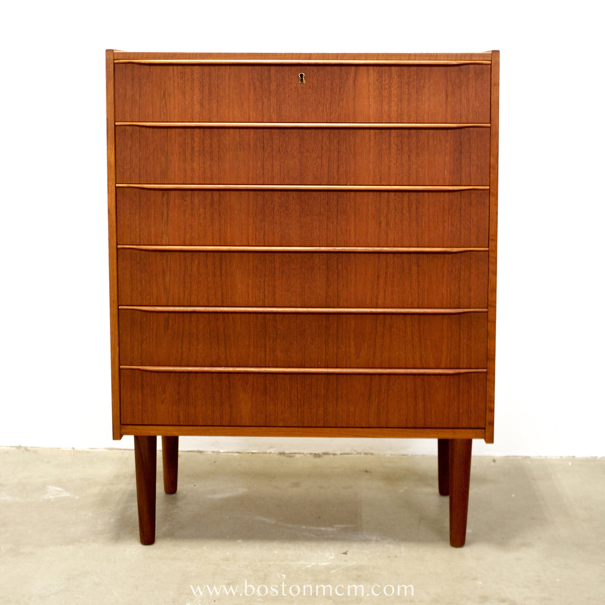 Danish Teak Six Drawer Dresser - #A1684