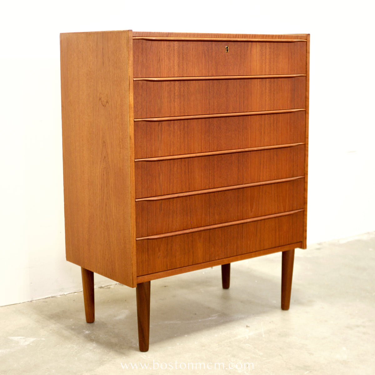 Danish Teak Six Drawer Dresser - #A1684
