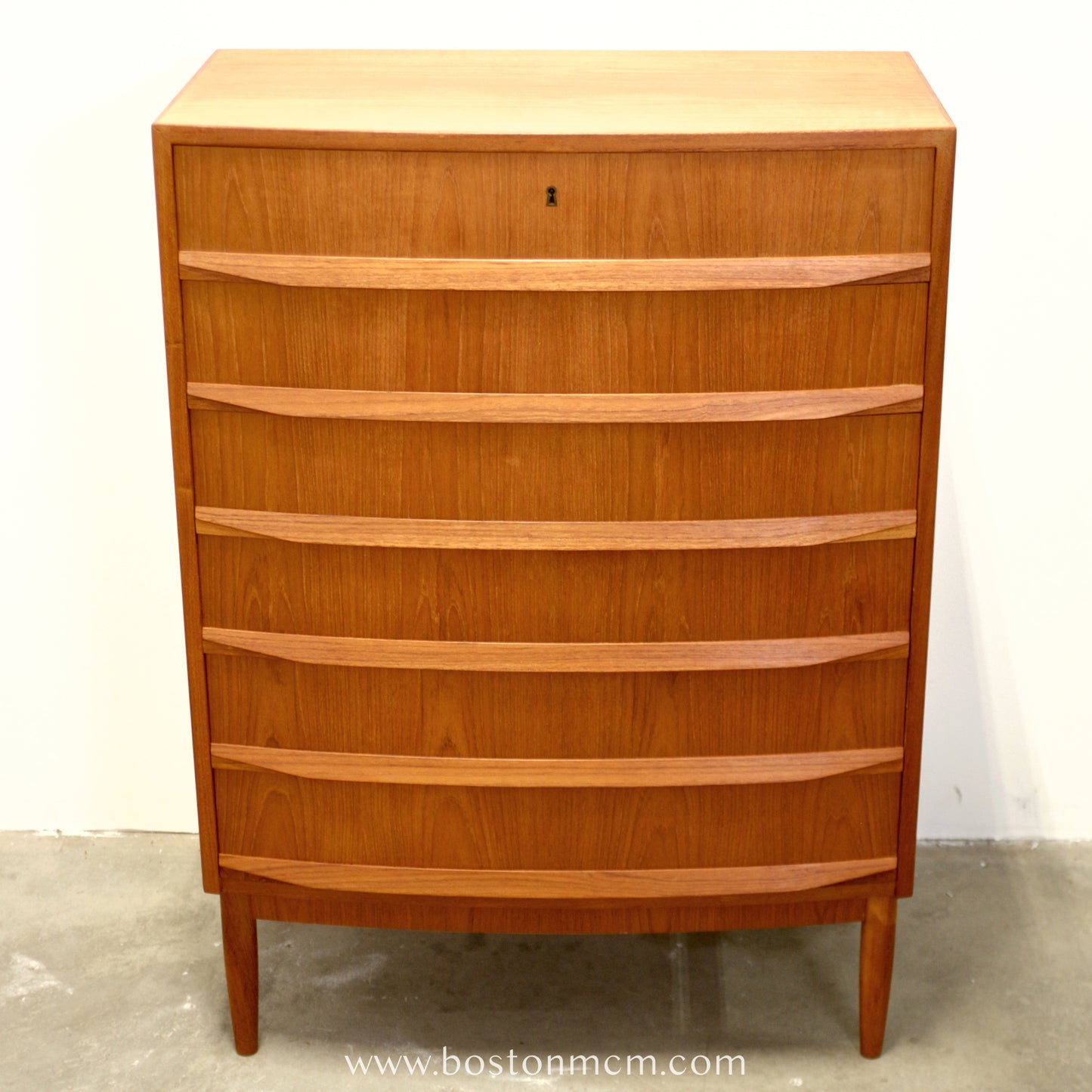 Danish Teak Bow Front Dresser - #A2111