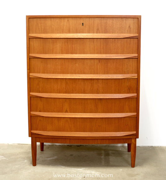 Danish Teak Bow Front Dresser - #A2111