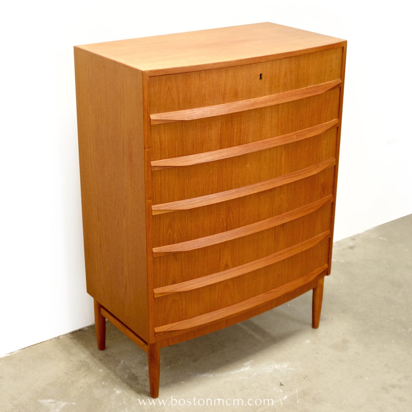 Danish Teak Bow Front Dresser - #A2111