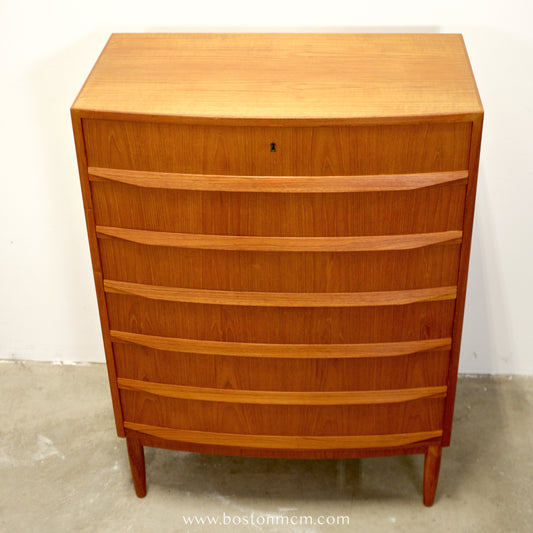 Danish Teak Bow Front Dresser - #A2111