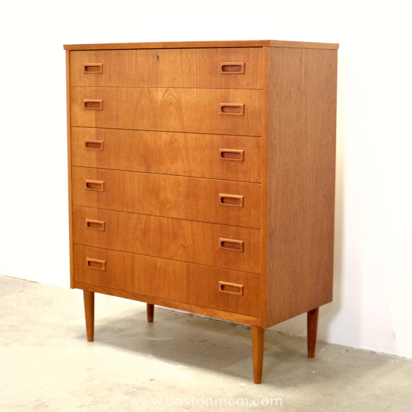 Danish Teak Six Drawer Dresser - #A2189