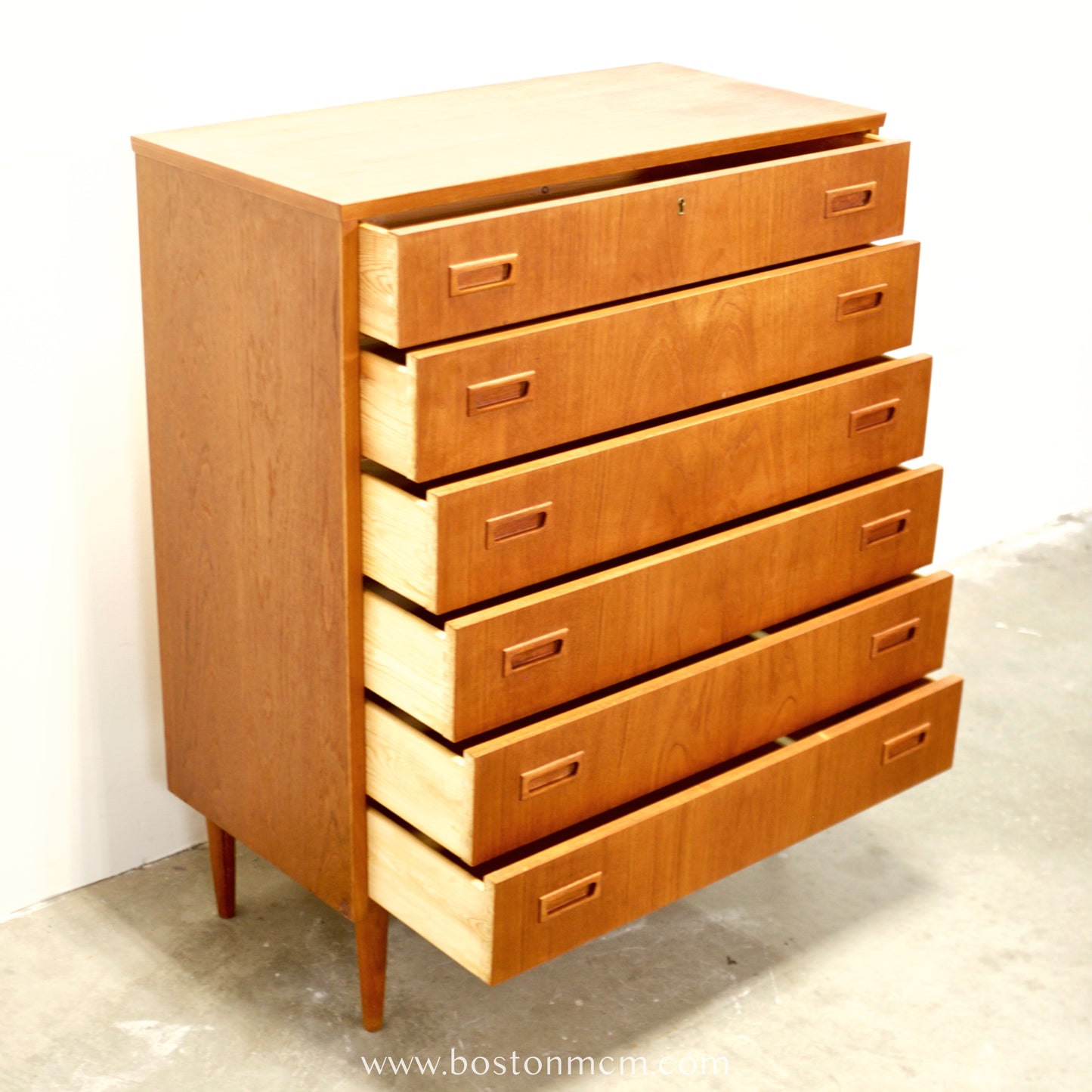 Danish Teak Six Drawer Dresser - #A2189