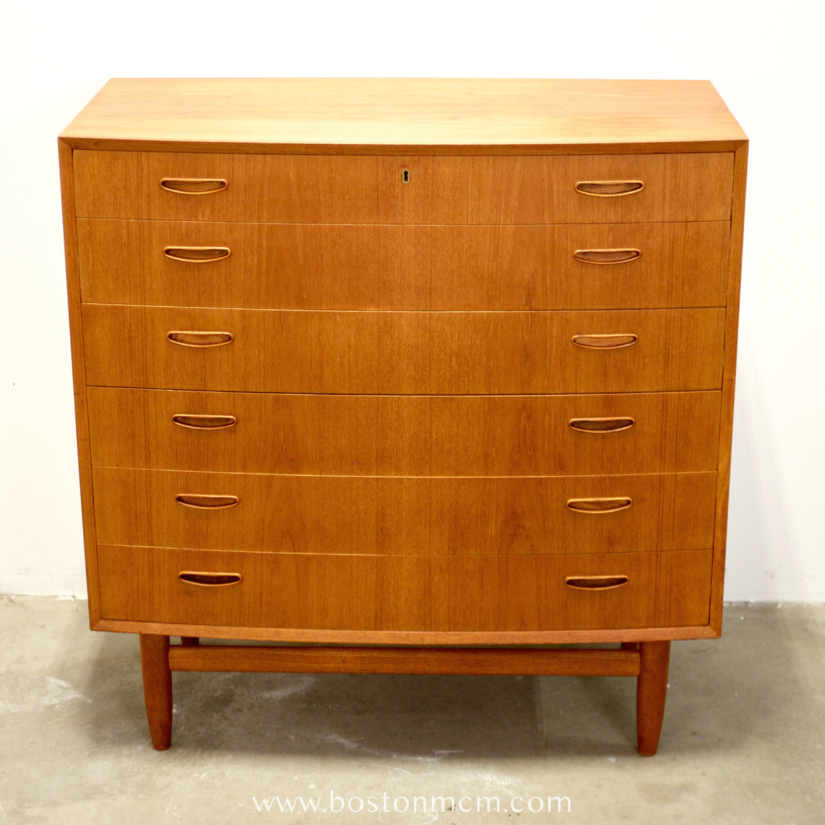 Danish Teak Bow Front Dresser - #A2103