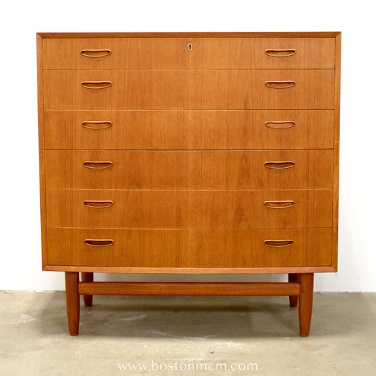Danish Teak Bow Front Dresser - #A2103