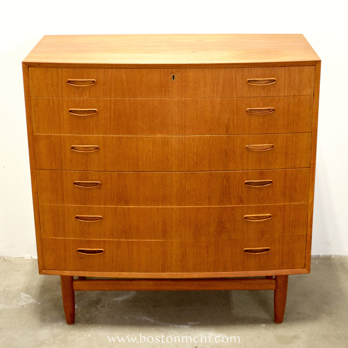 Danish Teak Bow Front Dresser - #A2103