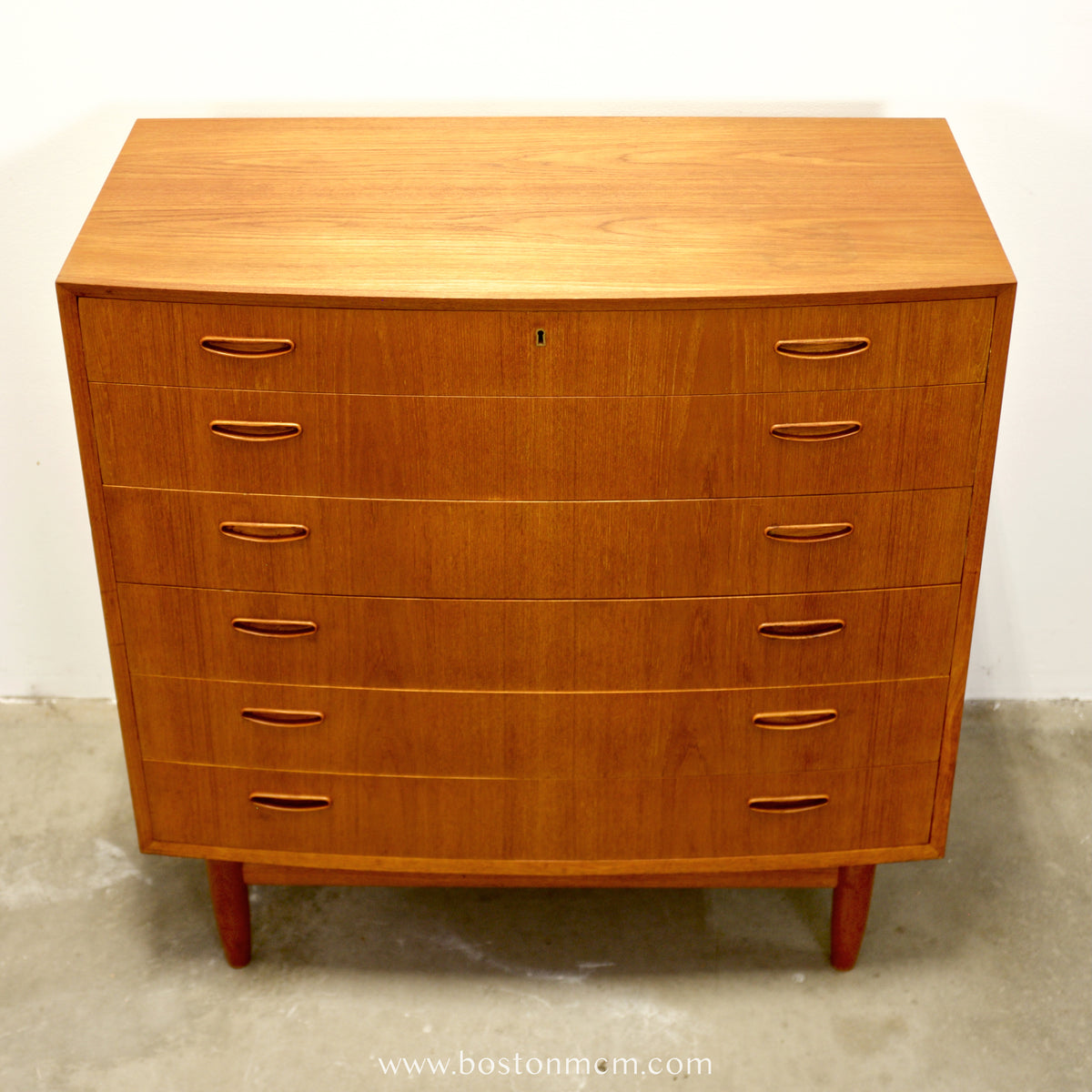 Danish Teak Bow Front Dresser - #A2103