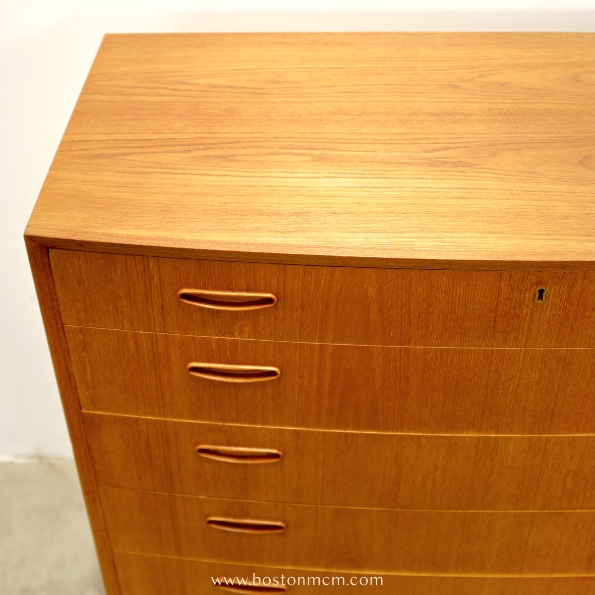 Danish Teak Bow Front Dresser - #A2103