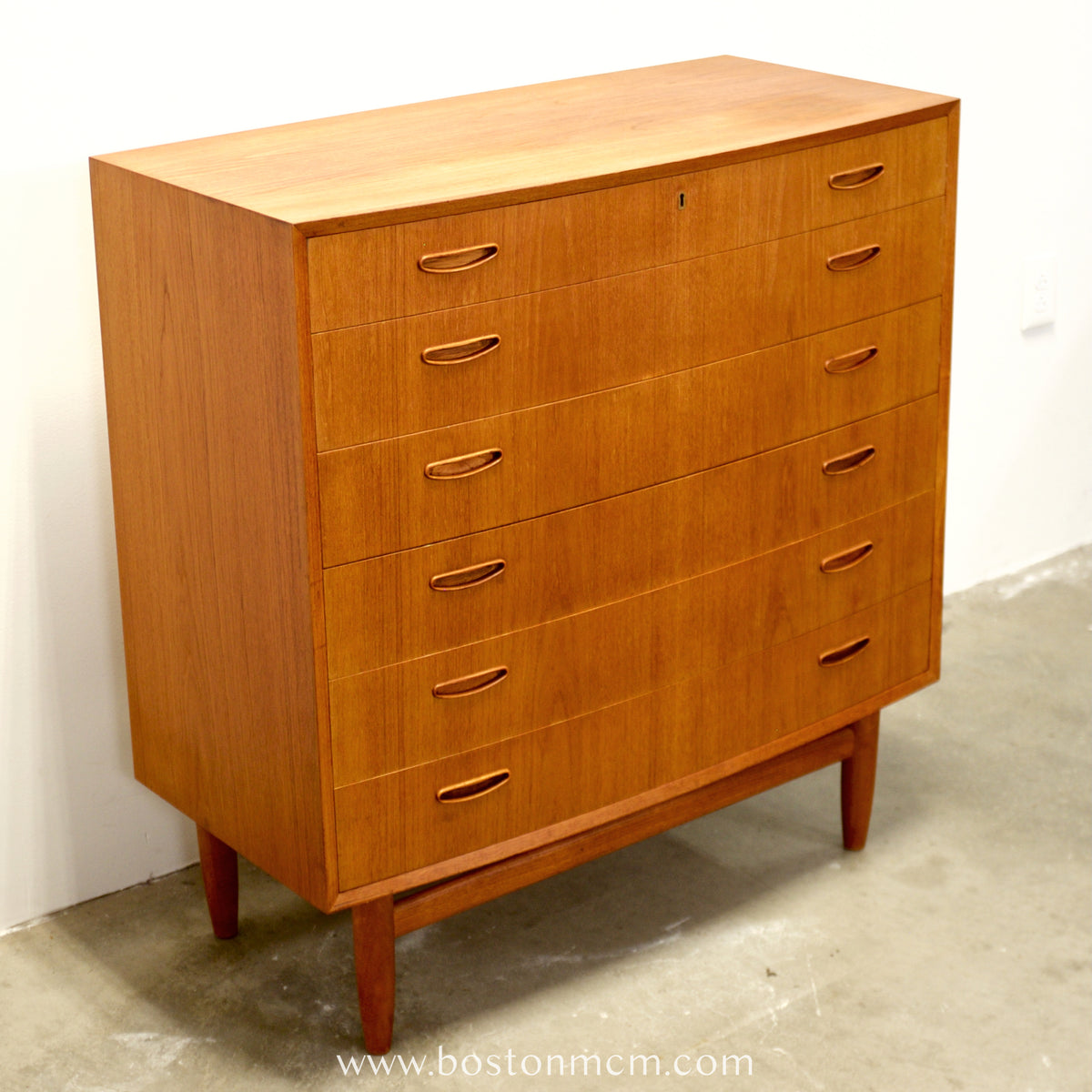 Danish Teak Bow Front Dresser - #A2103