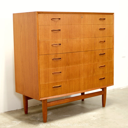 Danish Teak Bow Front Dresser - #A2103