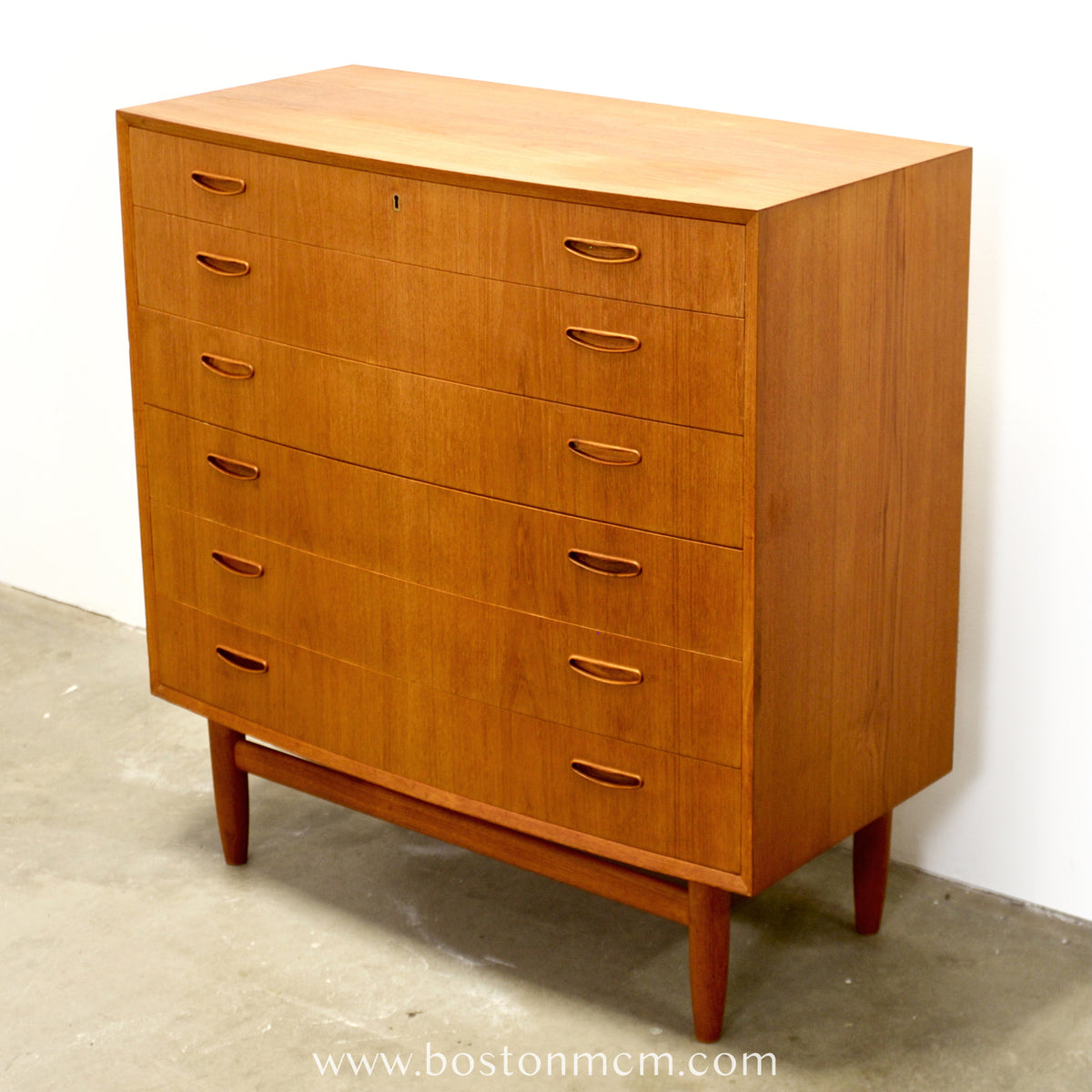 Danish Teak Bow Front Dresser - #A2103