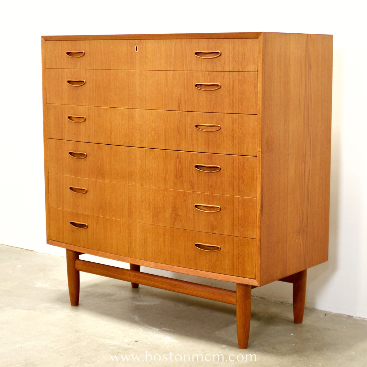 Danish Teak Bow Front Dresser - #A2103