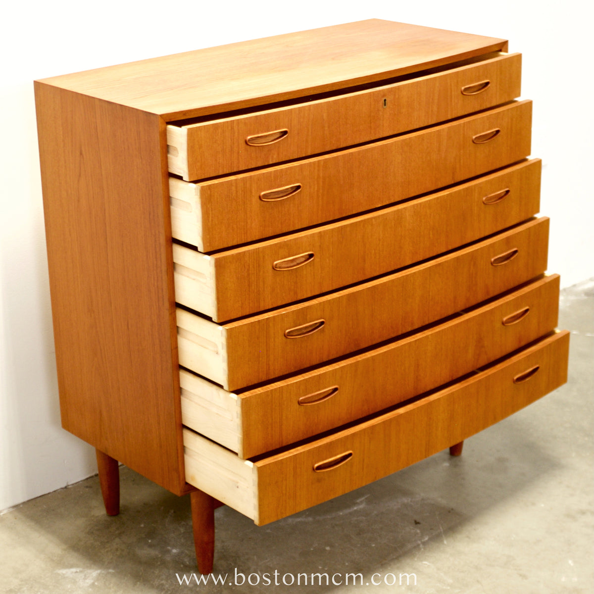 Danish Teak Bow Front Dresser - #A2103