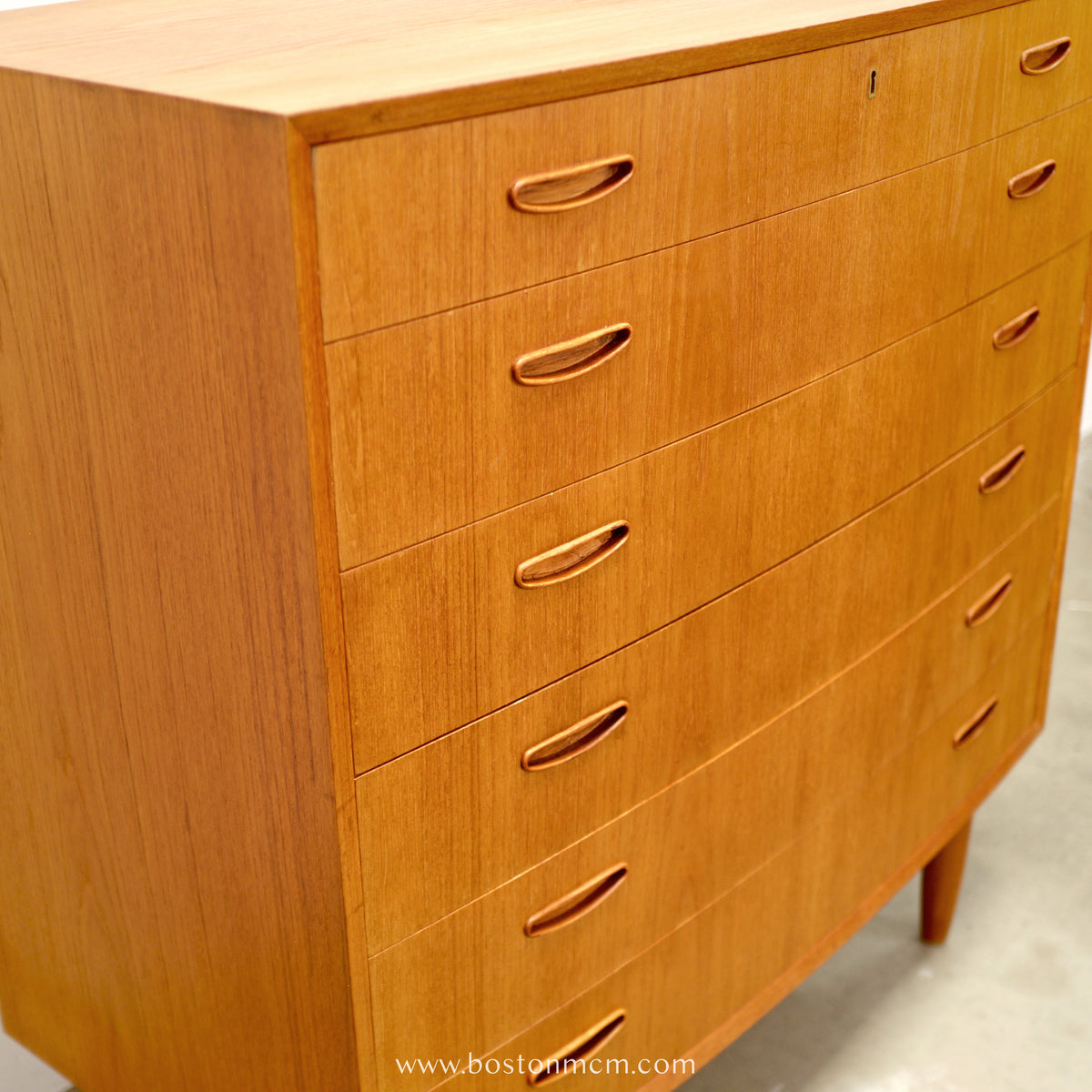 Danish Teak Bow Front Dresser - #A2103