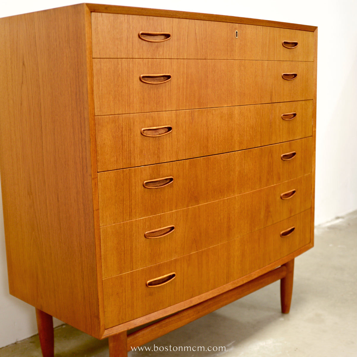 Danish Teak Bow Front Dresser - #A2103