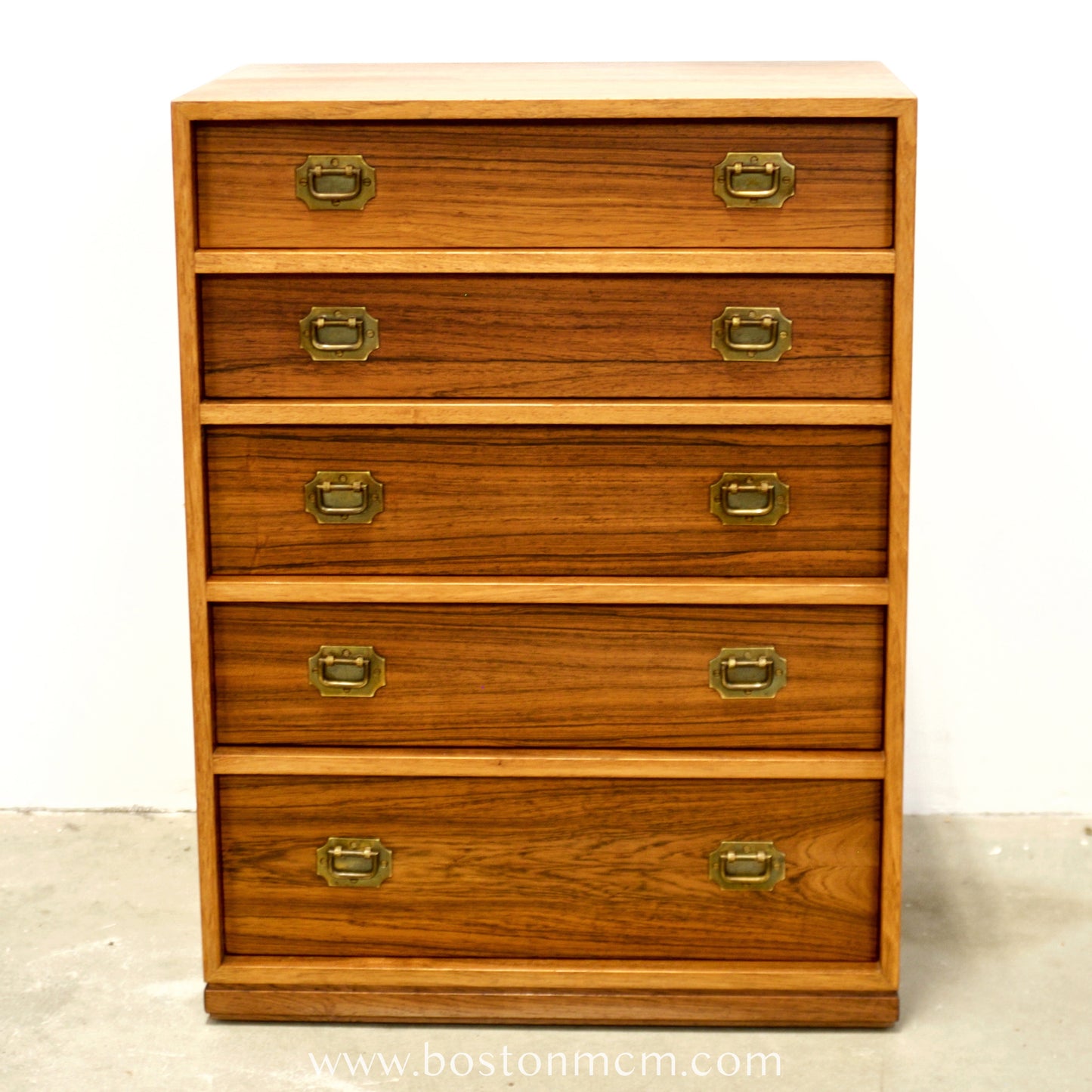 Silkeborg Møbelfabrik Rosewood “Alabama” Model 103 Campaign Style Nightstand / Chest Designed by Henning Korch - #A2190