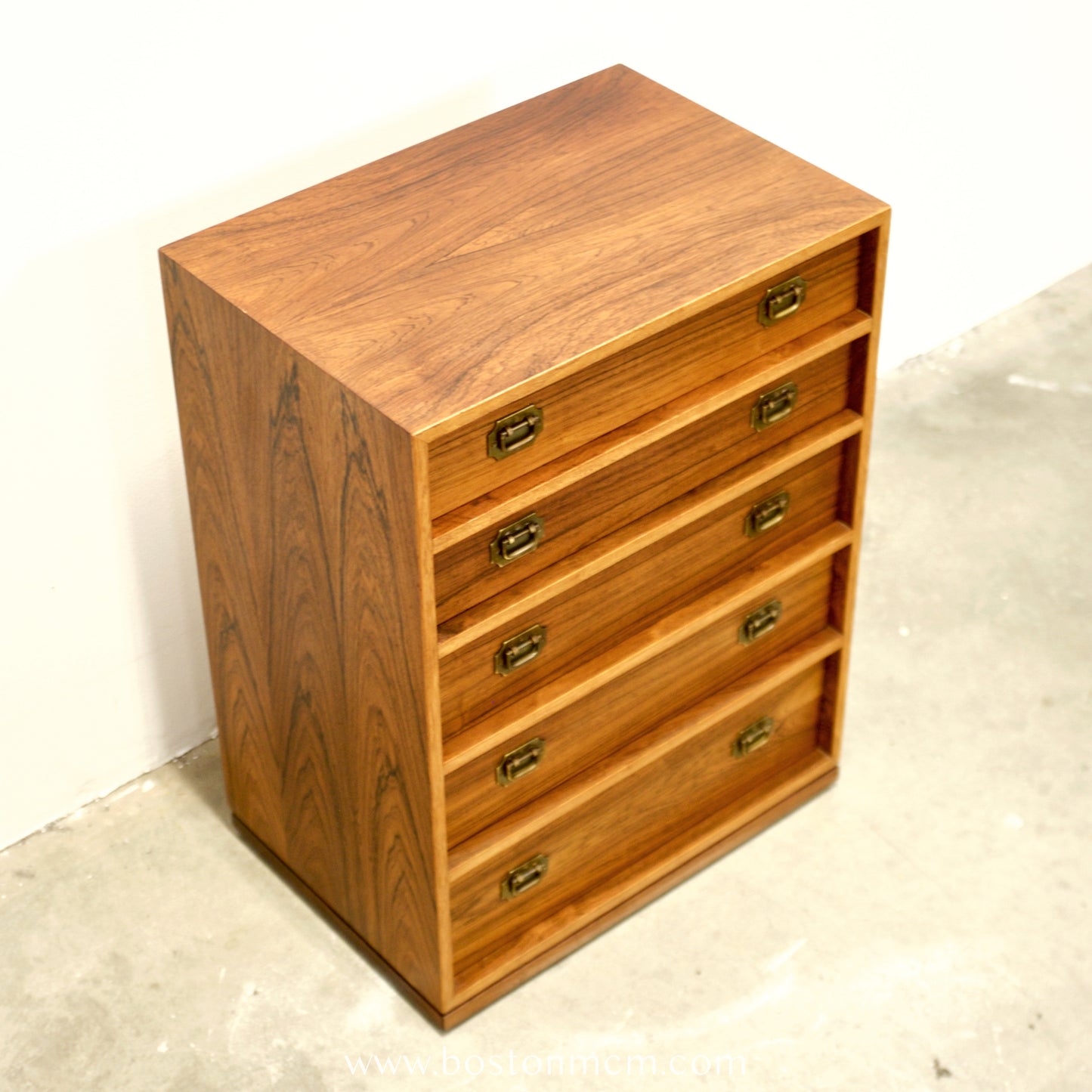 Silkeborg Møbelfabrik Rosewood “Alabama” Model 103 Campaign Style Nightstand / Chest Designed by Henning Korch - #A2190