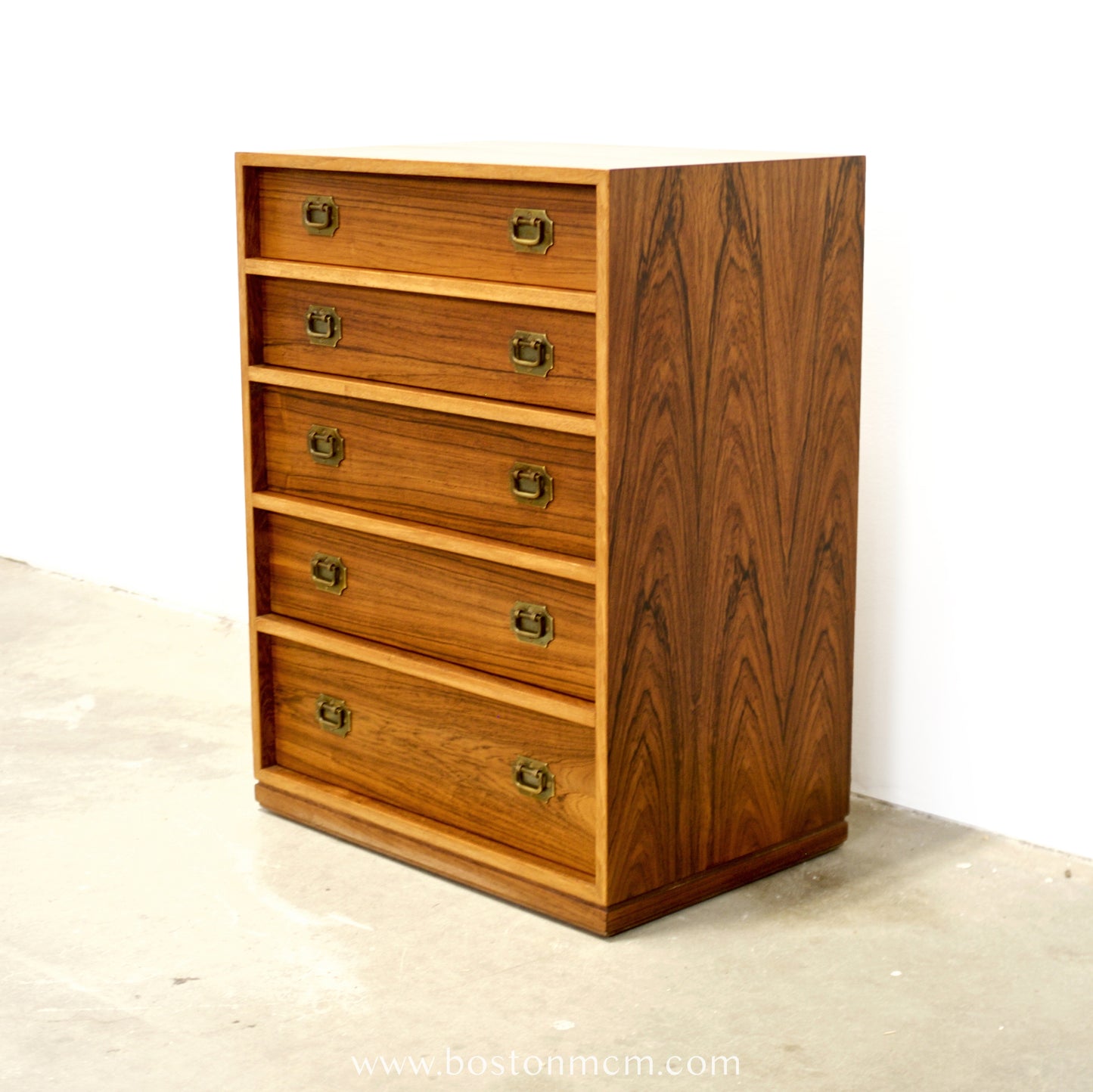 Silkeborg Møbelfabrik Rosewood “Alabama” Model 103 Campaign Style Nightstand / Chest Designed by Henning Korch - #A2190