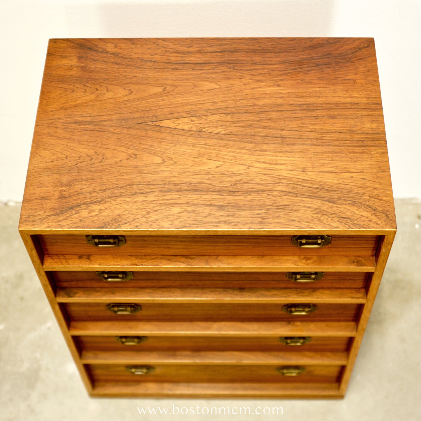 Silkeborg Møbelfabrik Rosewood “Alabama” Model 103 Campaign Style Nightstand / Chest Designed by Henning Korch - #A2190