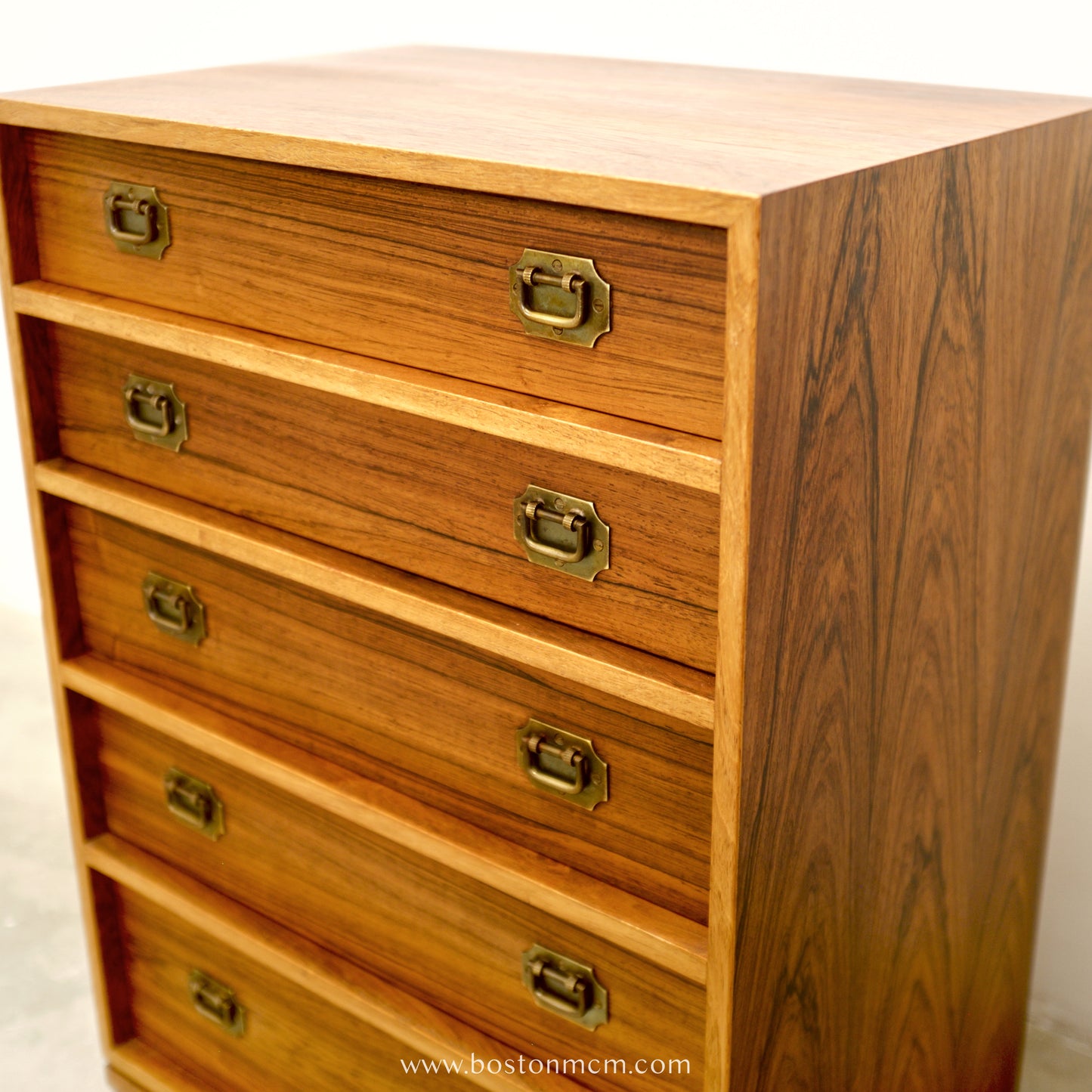 Silkeborg Møbelfabrik Rosewood “Alabama” Model 103 Campaign Style Nightstand / Chest Designed by Henning Korch - #A2190