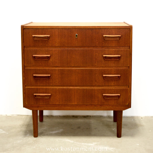 Danish Teak Four Drawer Chest / Dresser - #A1733