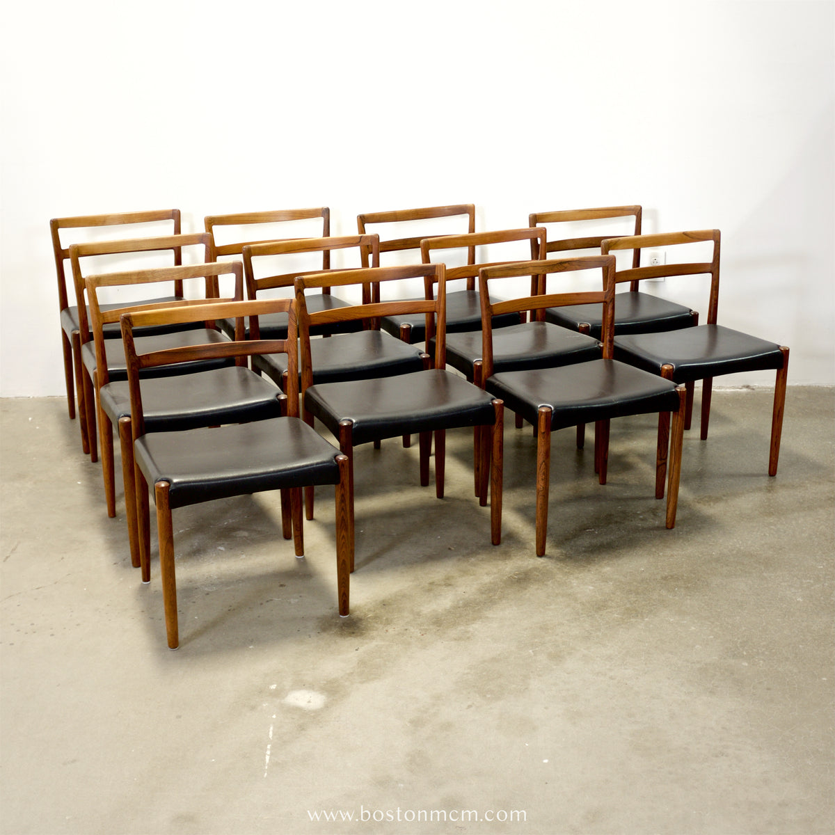 Randers Møbelfabrik Set of 12 Danish Rosewood Dining Chairs Model 61 Designed by Harry Østergaard - #A1644