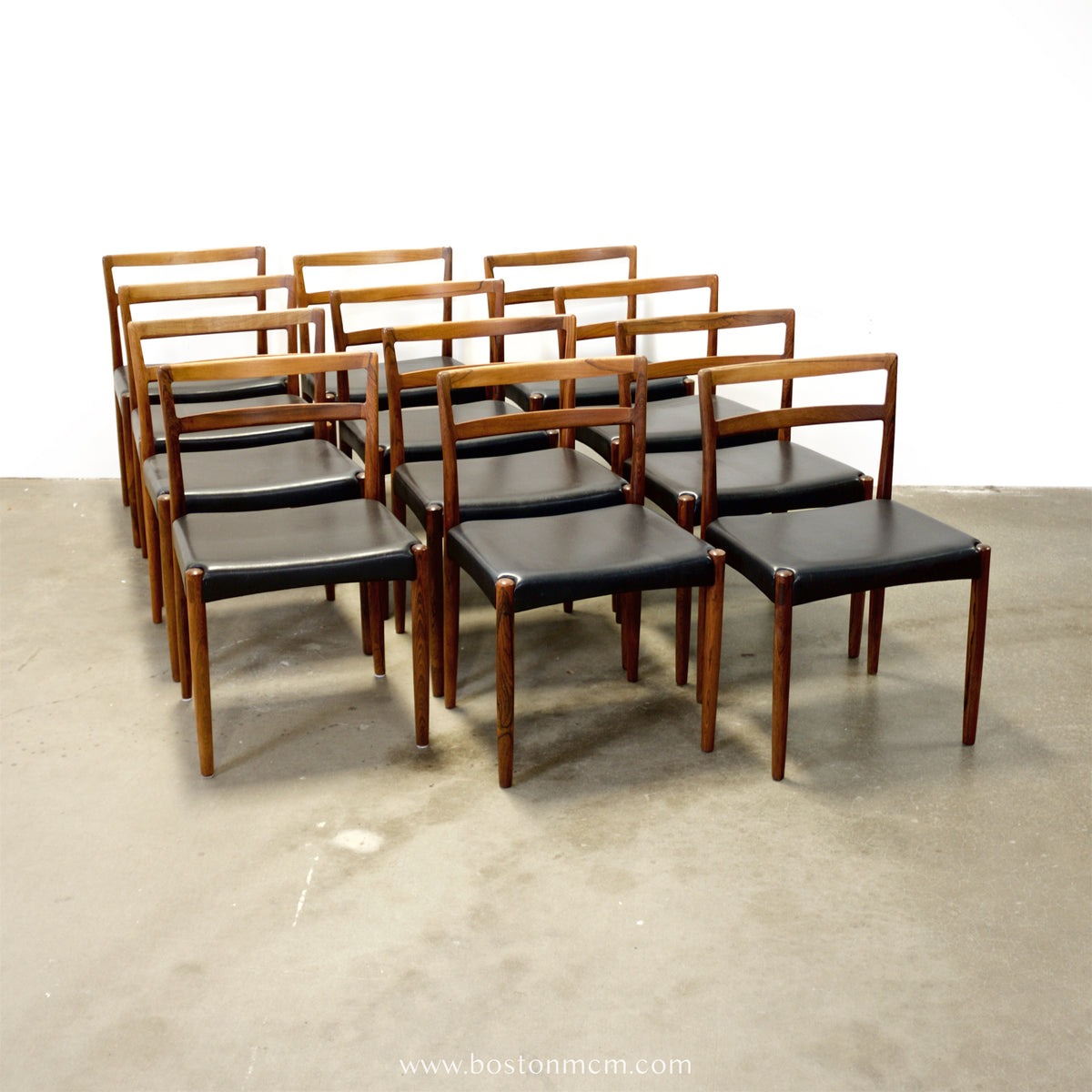 Randers Møbelfabrik Set of 12 Danish Rosewood Dining Chairs Model 61 Designed by Harry Østergaard - #A1644