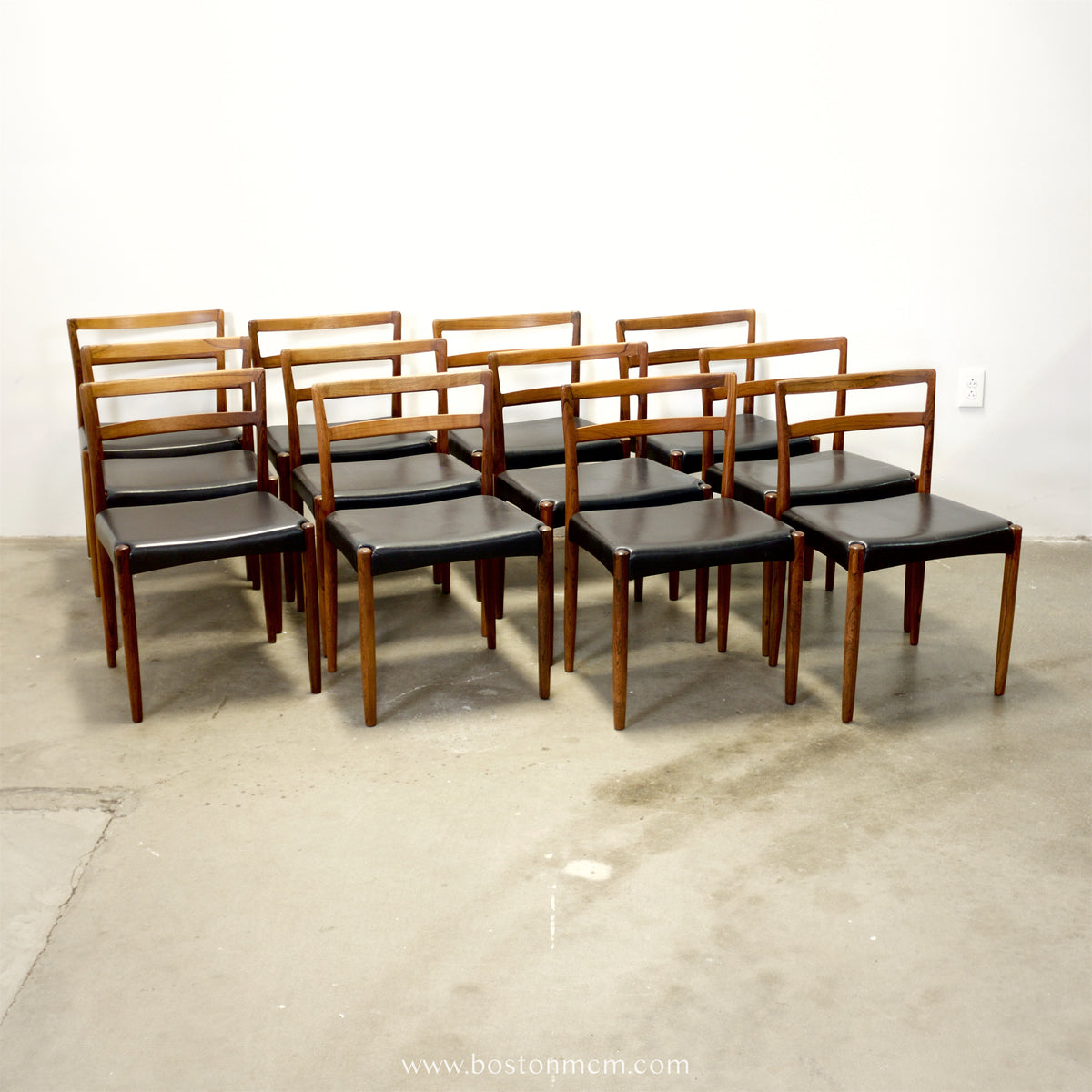 Randers Møbelfabrik Set of 12 Danish Rosewood Dining Chairs Model 61 Designed by Harry Østergaard - #A1644