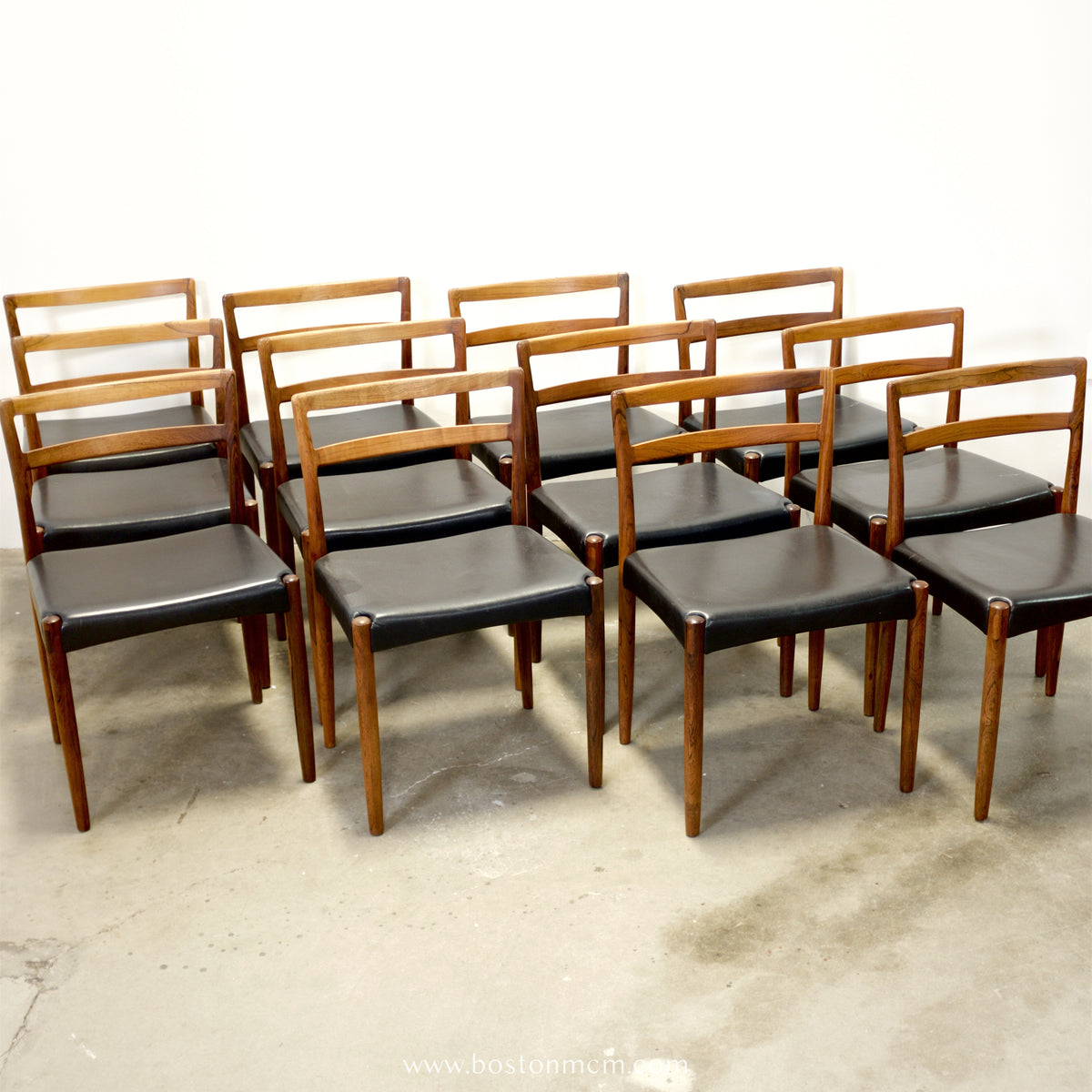 Randers Møbelfabrik Set of 12 Danish Rosewood Dining Chairs Model 61 Designed by Harry Østergaard - #A1644
