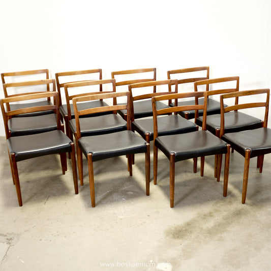Randers Møbelfabrik Set of 12 Danish Rosewood Dining Chairs Model 61 Designed by Harry Østergaard - #A1644