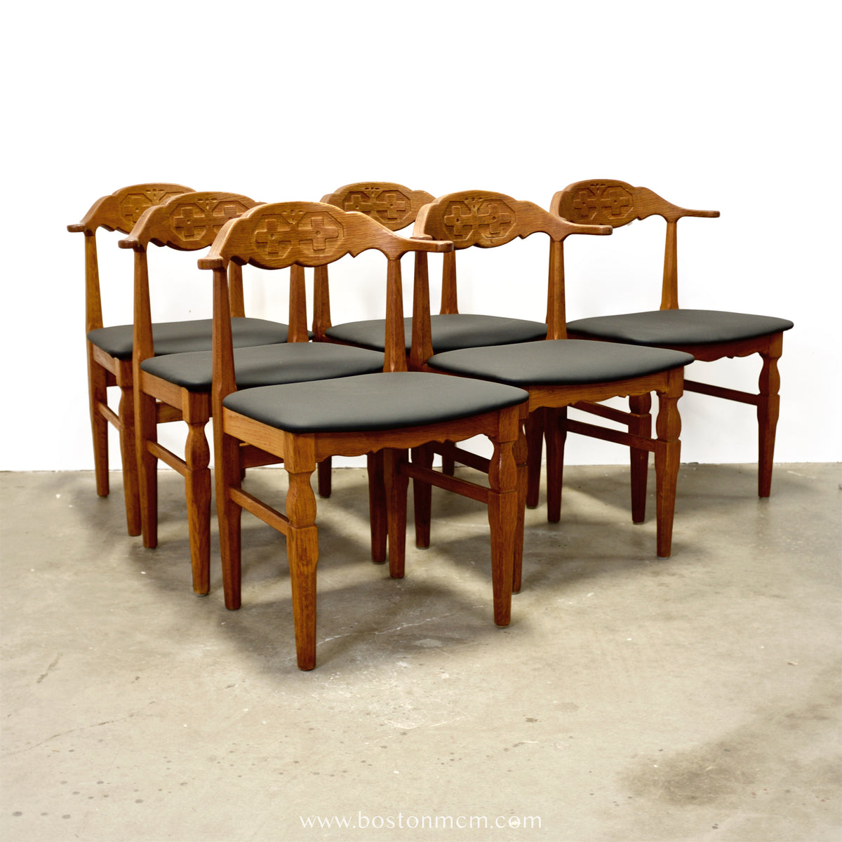 E.G. Møbler Set of 6 Oak Dining Chairs Designed by Henning Kjærnulf - #A1779