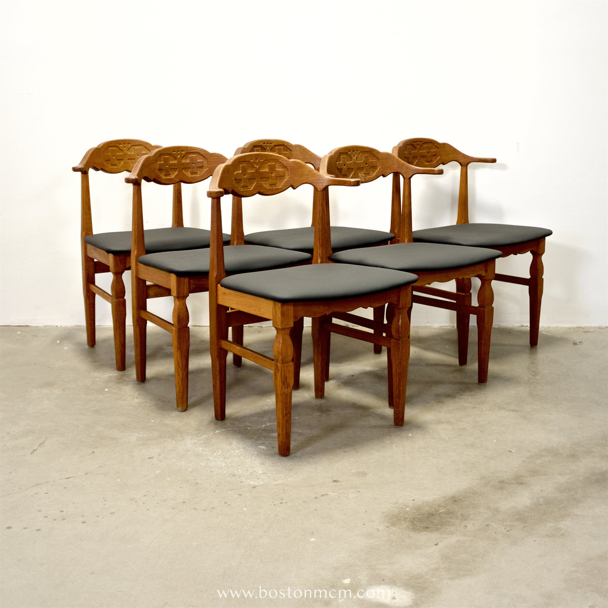 E.G. Møbler Set of 6 Oak Dining Chairs Designed by Henning Kjærnulf - #A1779